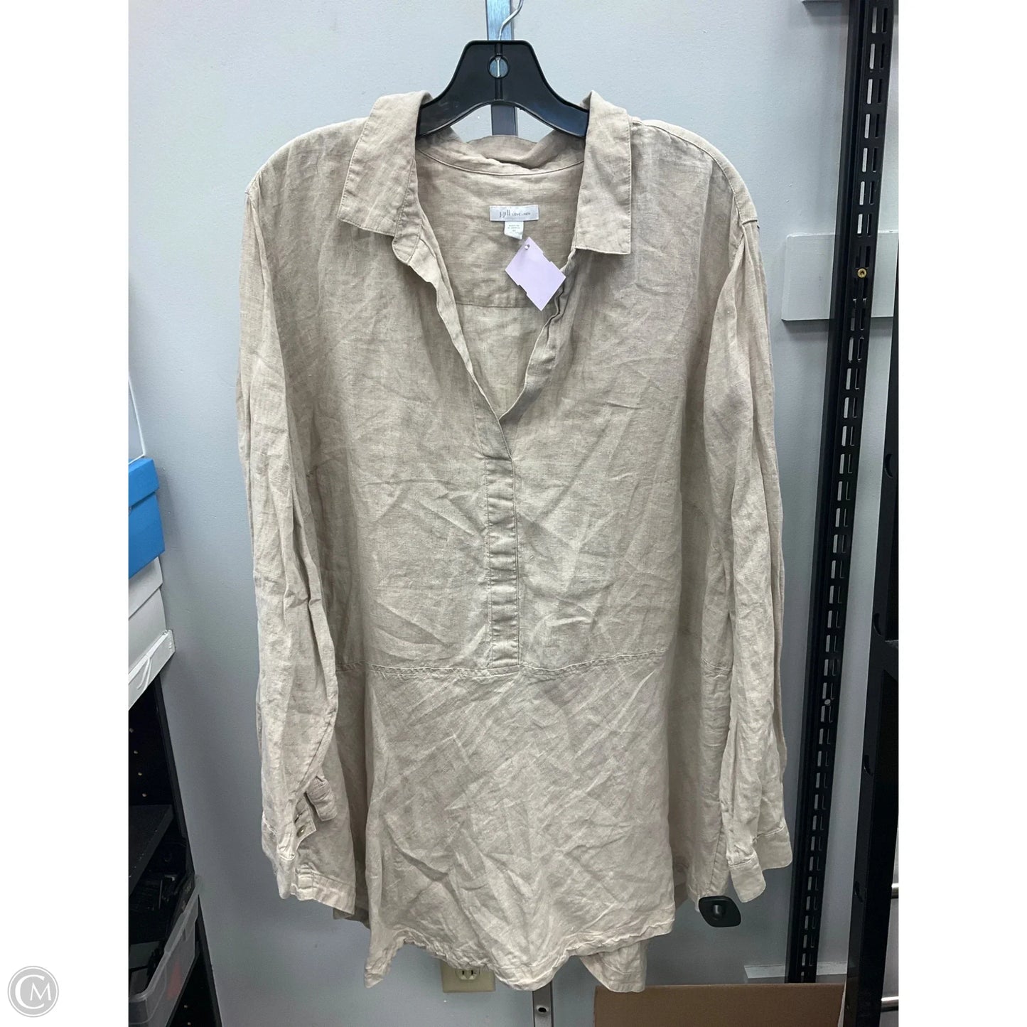 Top Long Sleeve By J. Jill In Tan, Size: 3x