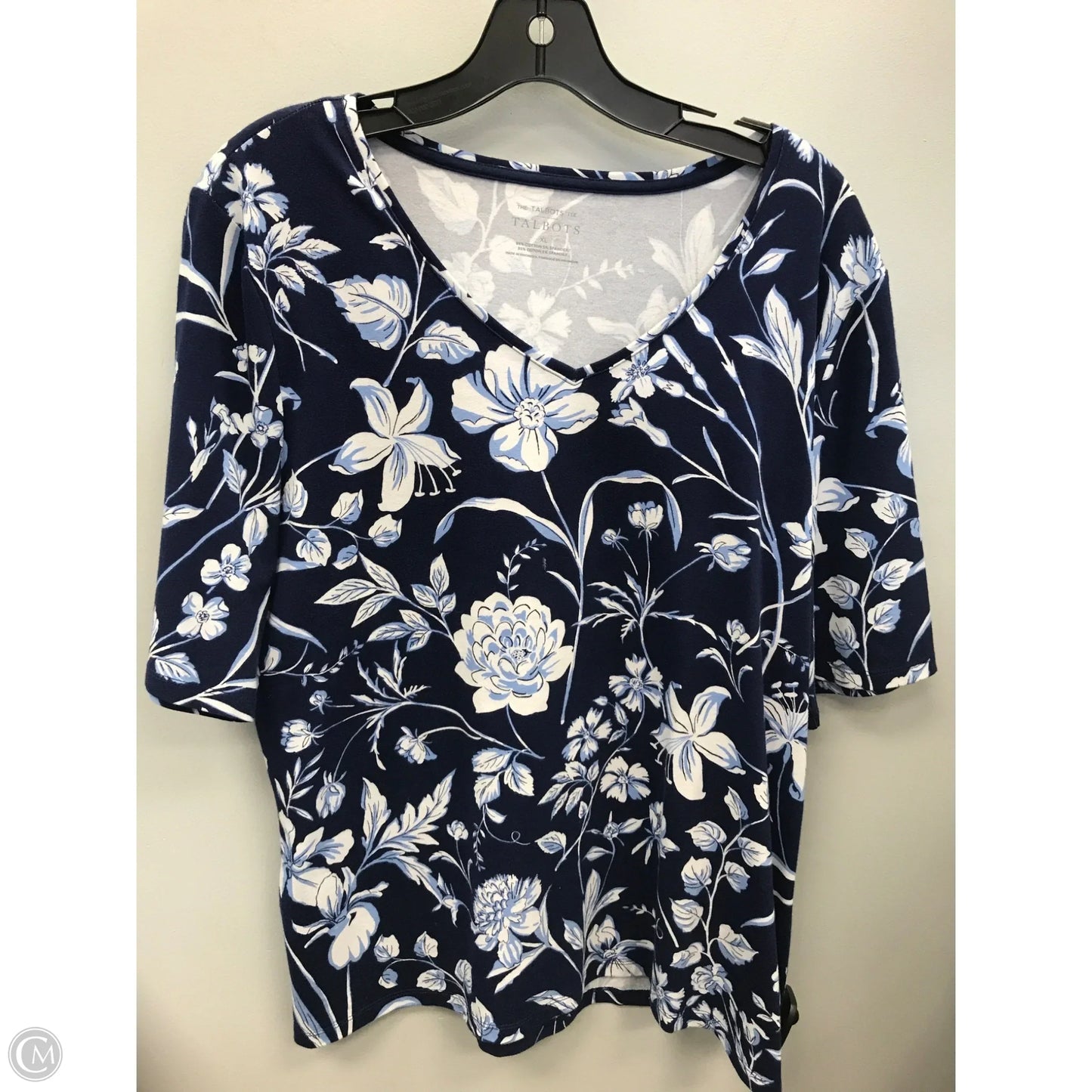 Top Short Sleeve By Talbots In Floral Print, Size: Xl