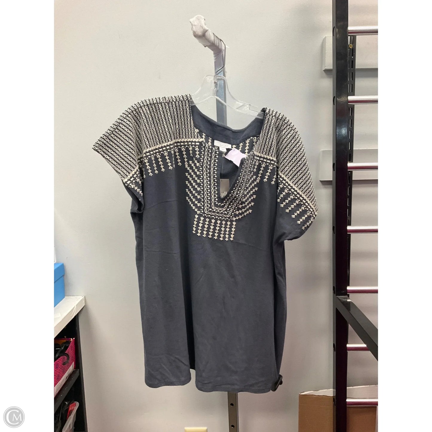 Top Short Sleeve By J. Jill In Grey, Size: L
