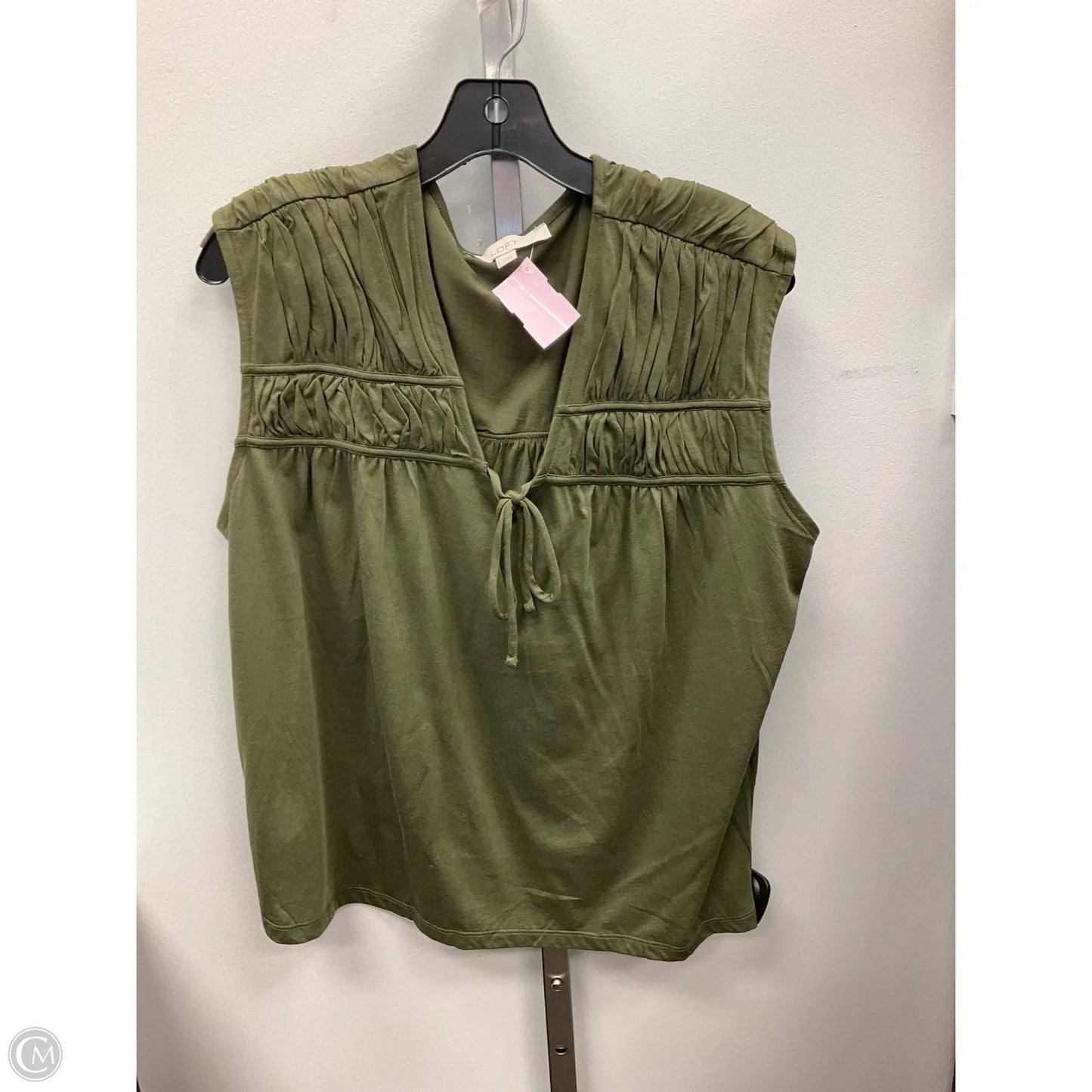 Top Sleeveless By Loft In Green, Size: L