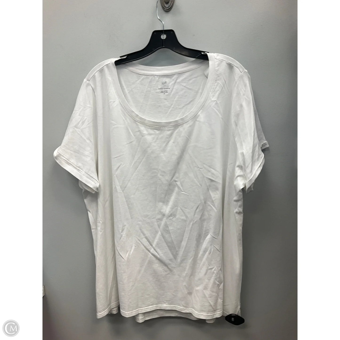 Top Short Sleeve Basic By J. Jill In White, Size: 2x
