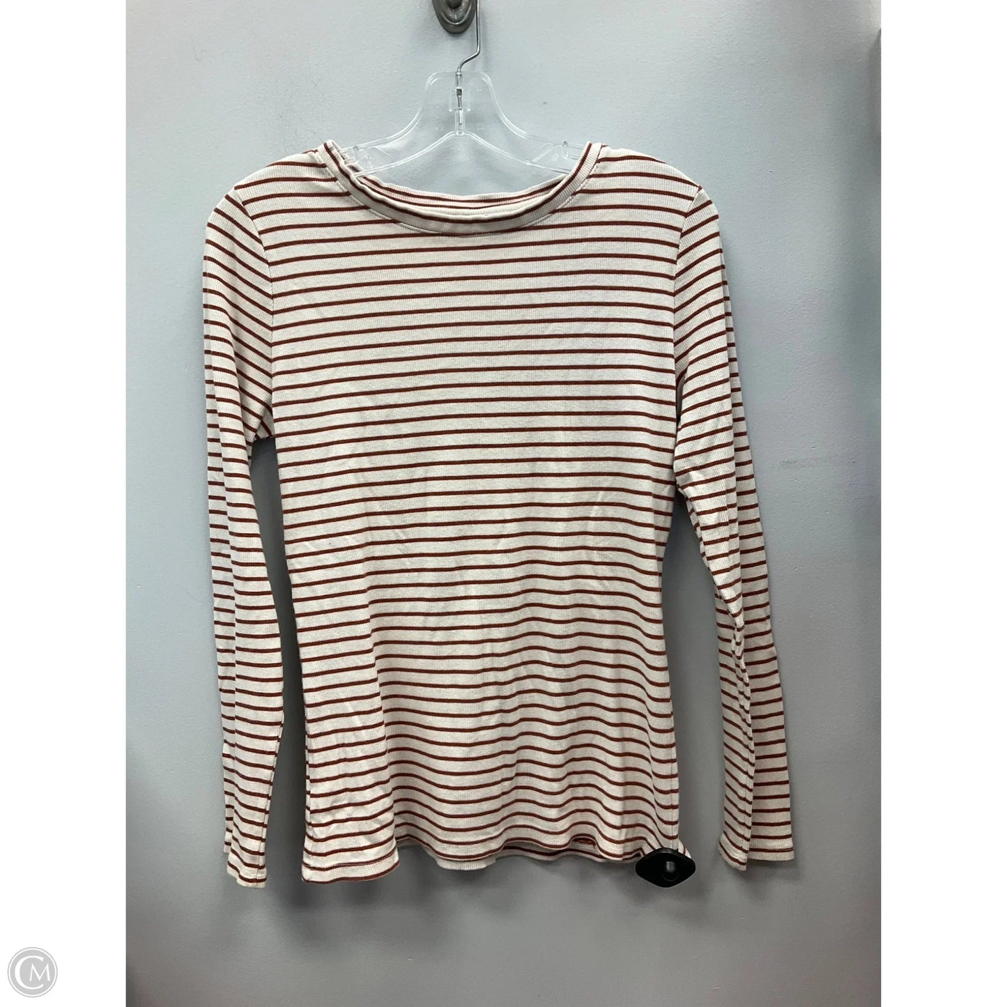 Top Long Sleeve By Time And Tru In Striped Pattern, Size: M