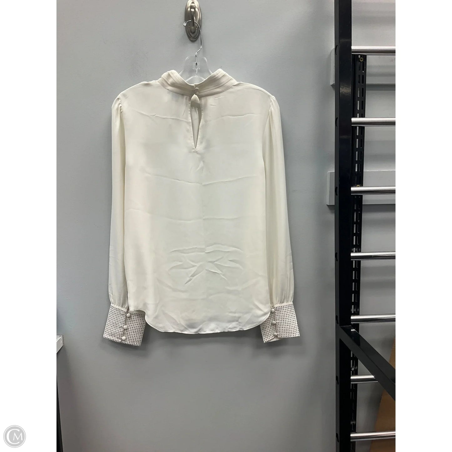 Top Long Sleeve By Ann Taylor In Cream, Size: M