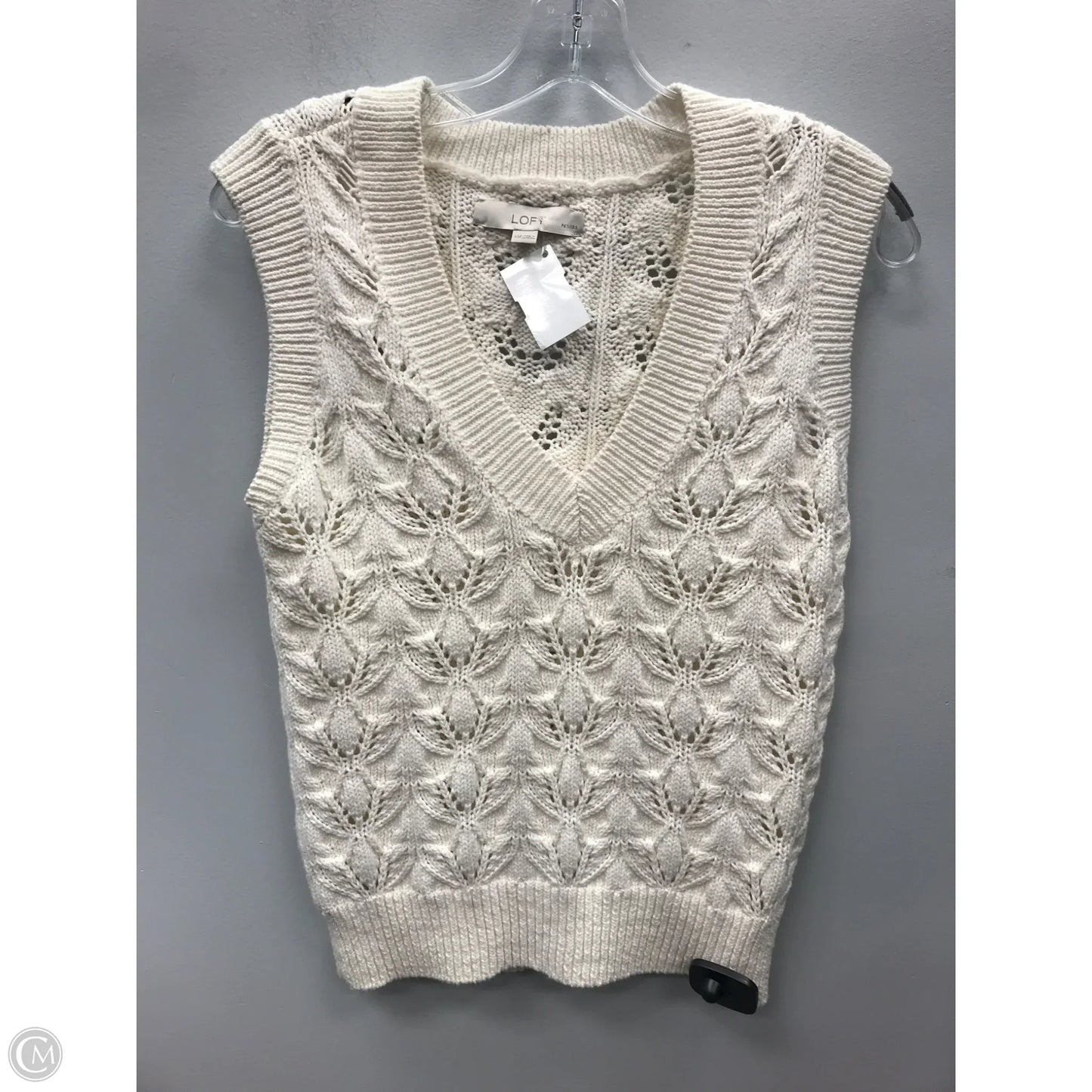Vest Sweater By Loft In Cream, Size: Xsp
