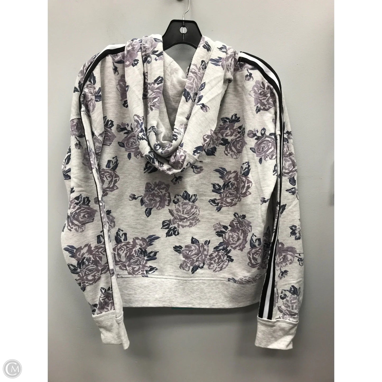 Sweatshirt Hoodie By Calvin Klein In Floral Print, Size: M