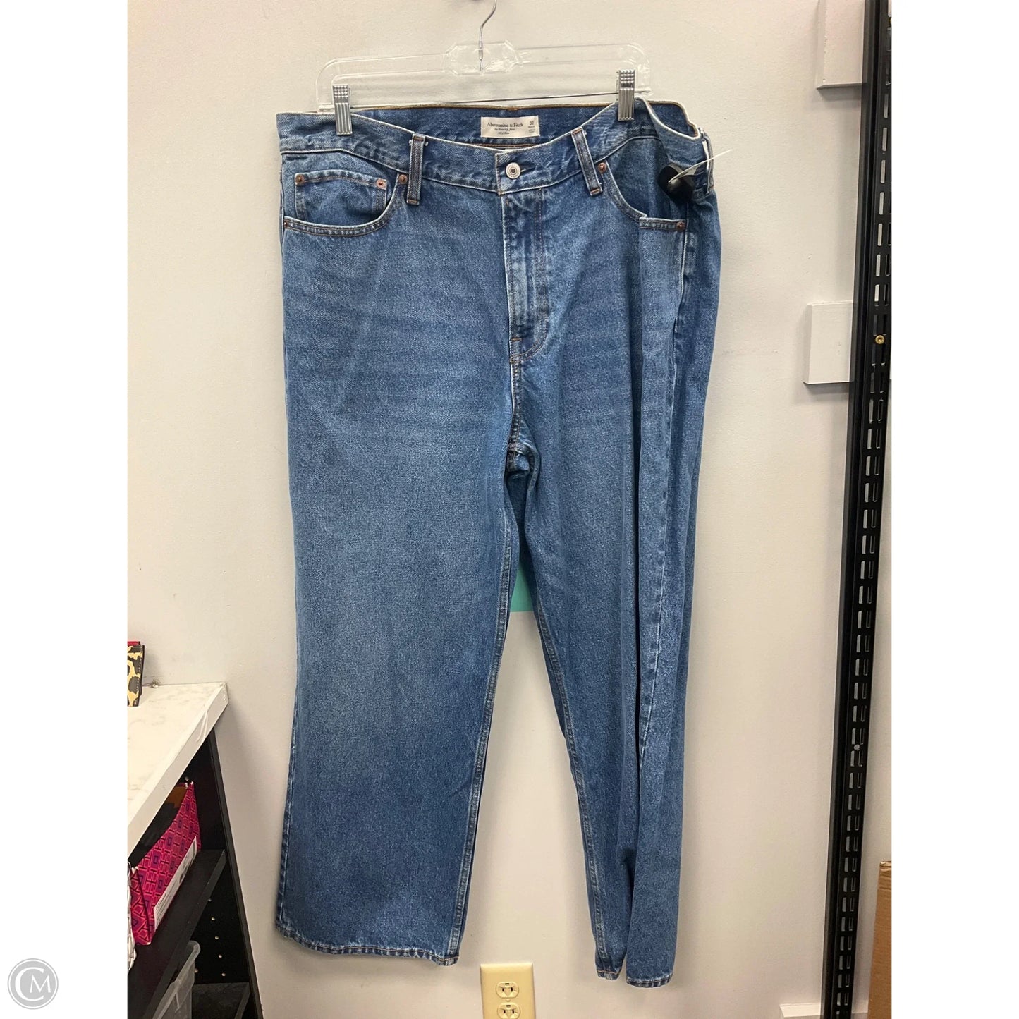Jeans Wide Leg By Abercrombie And Fitch In Blue Denim, Size: 12