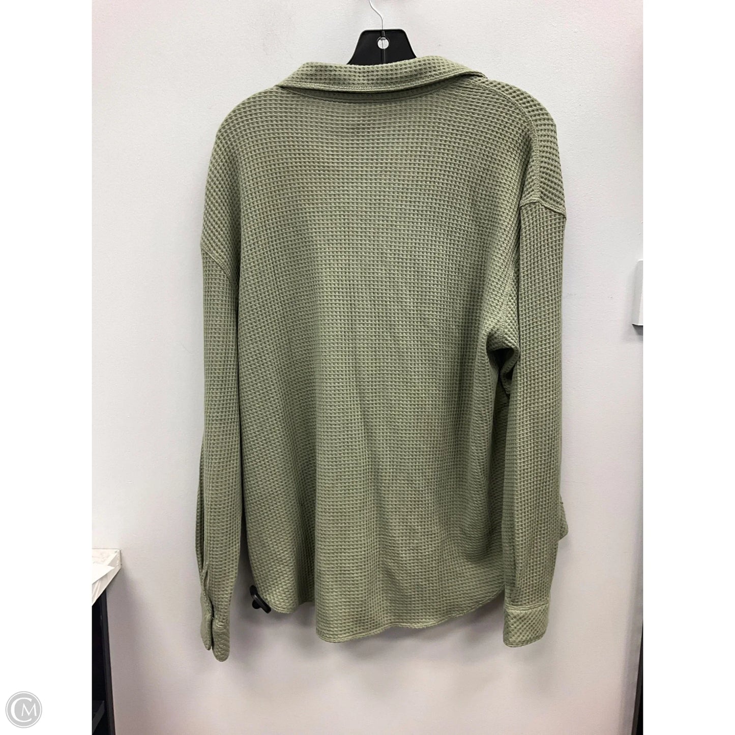 Top Long Sleeve By Cmc In Green, Size: M