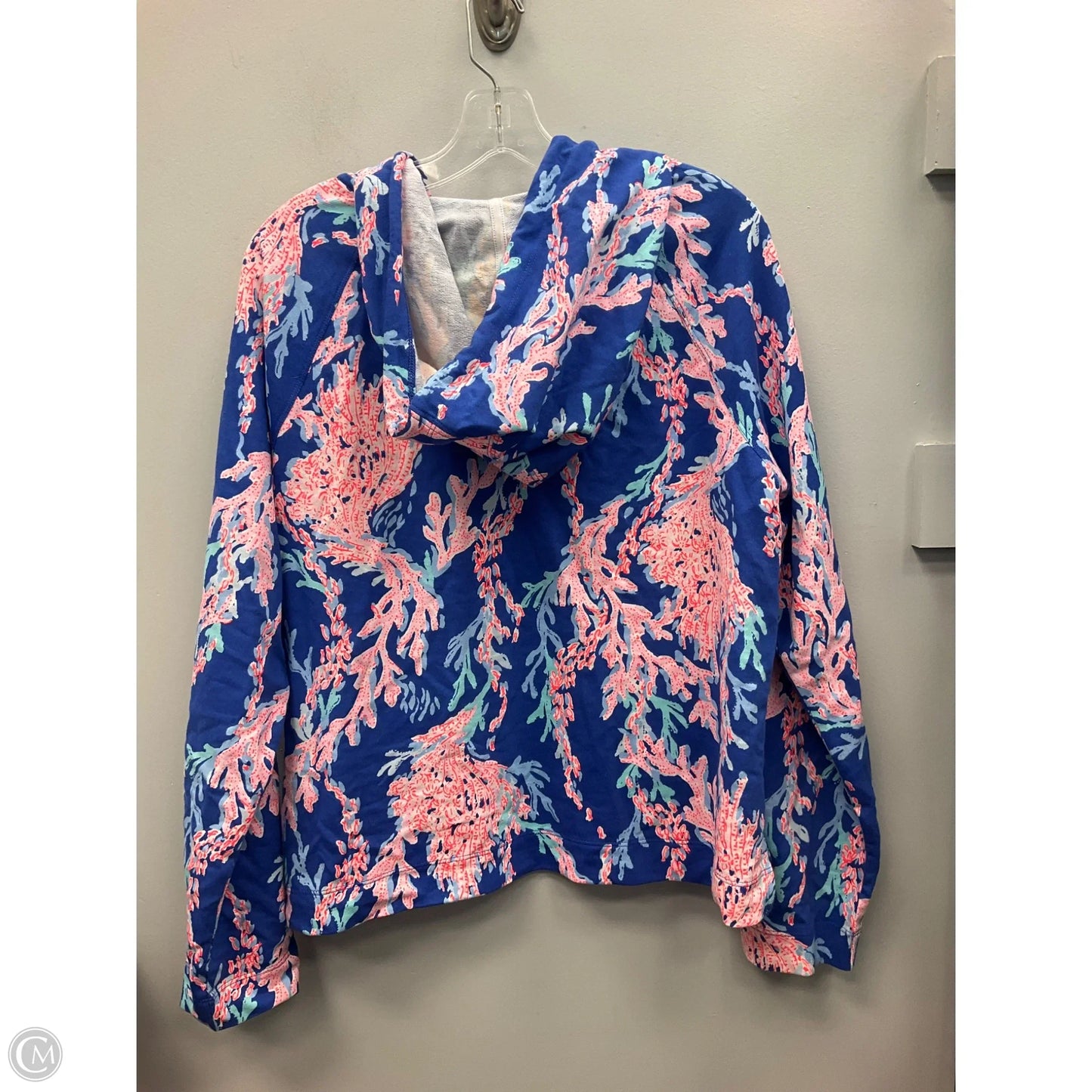 Top Long Sleeve Designer By Lilly Pulitzer In Blue & Pink, Size: Xl