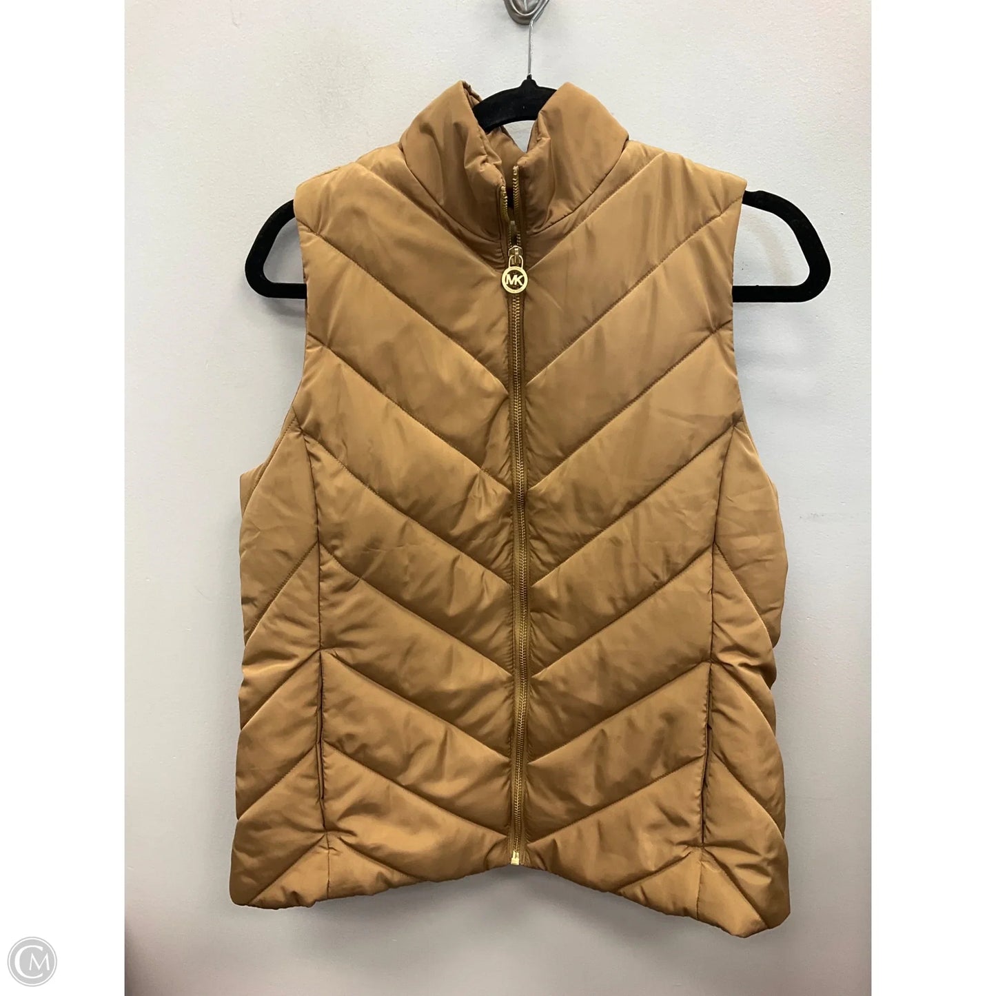 Vest Designer By Michael Kors In Tan, Size: M
