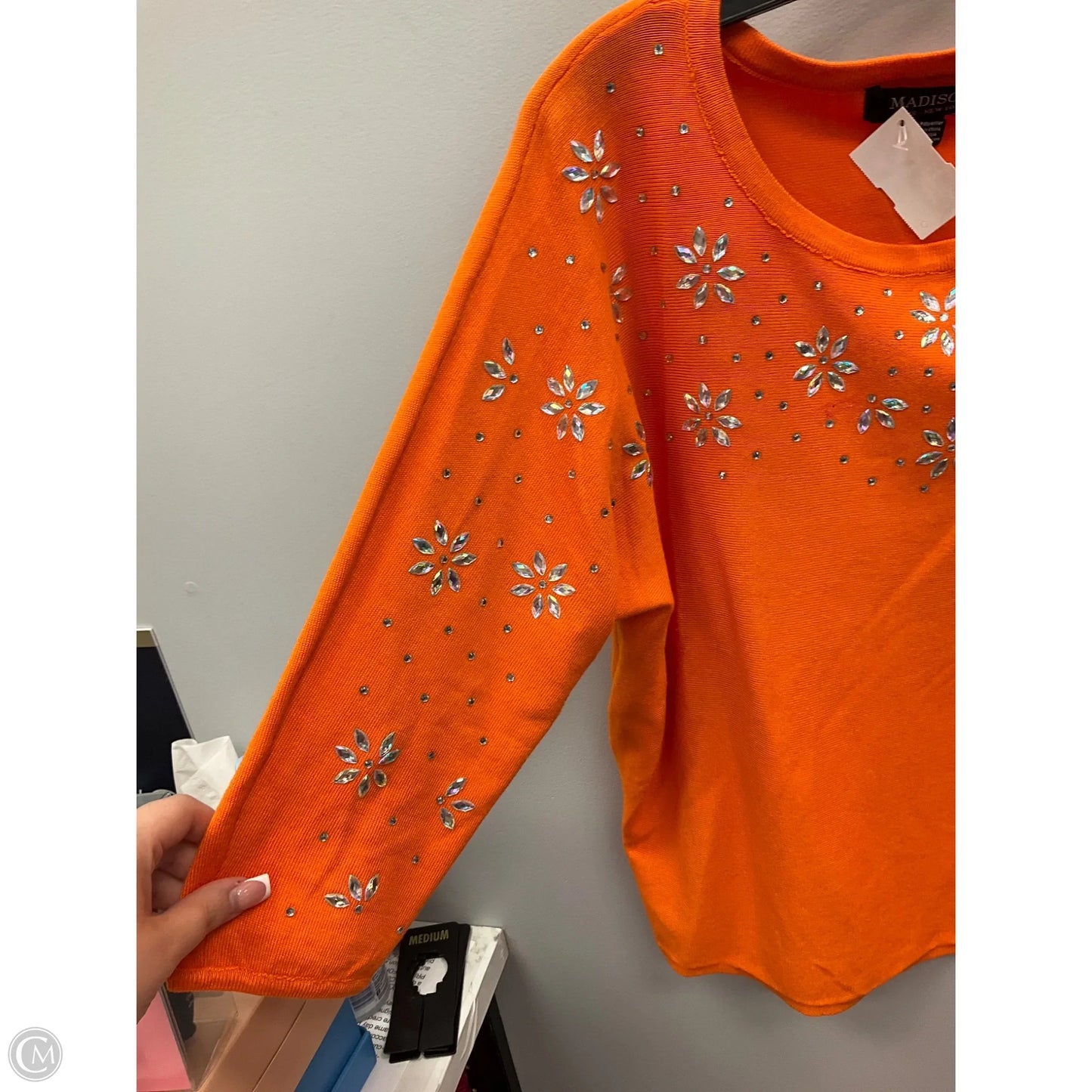 Sweater By Madison In Orange, Size: L