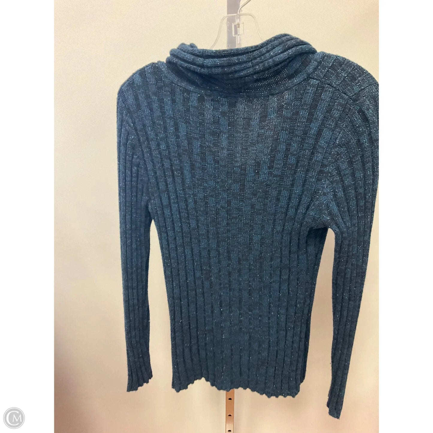 Sweater By Apt 9 In Black & Blue, Size: L