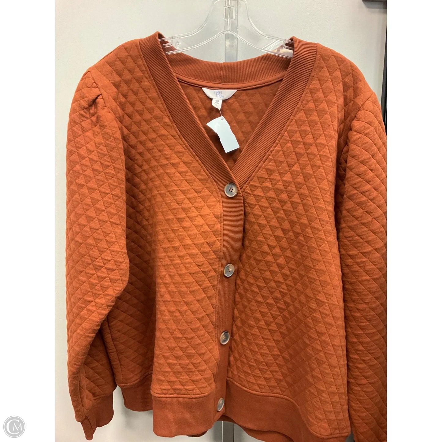 Cardigan By Time And Tru In Copper, Size: Xxl