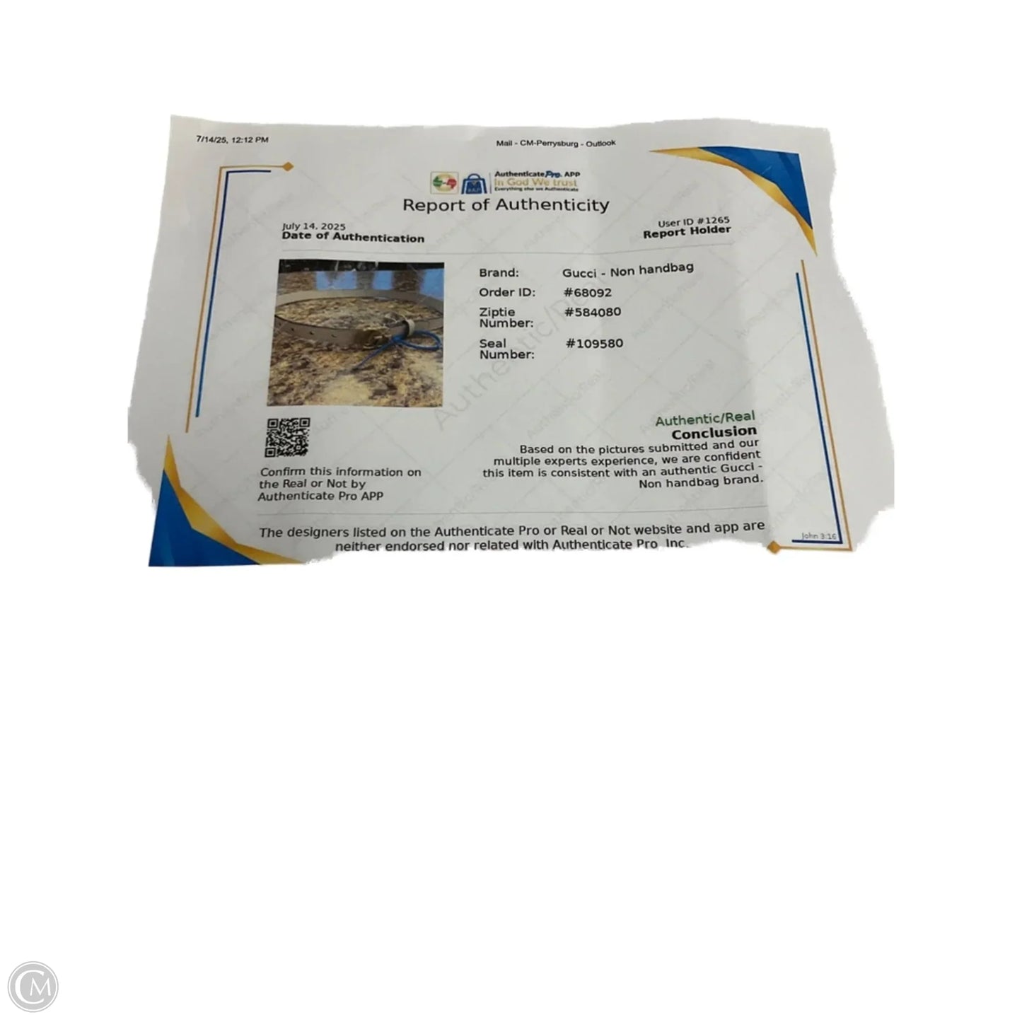 Belt Luxury Designer By Gucci, Size: Small