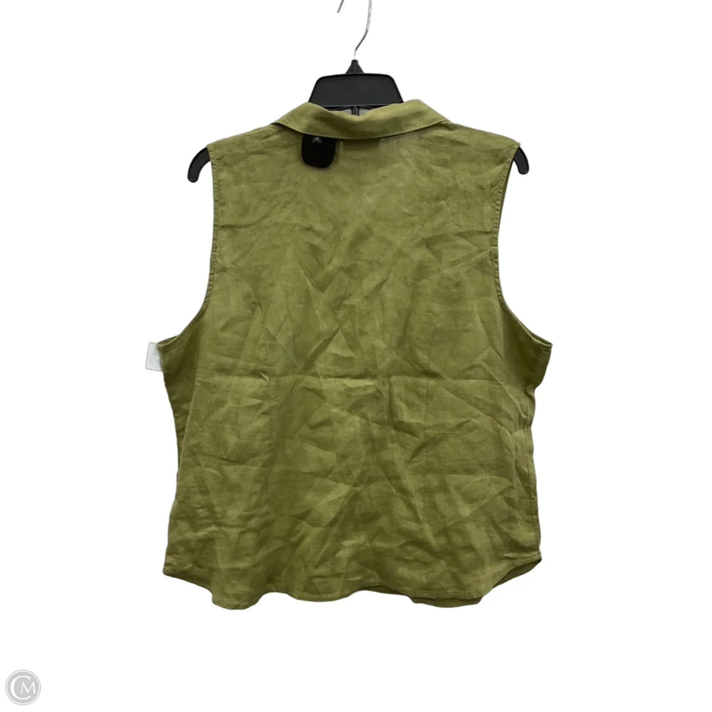 Top Sleeveless By Tahari In Green, Size: Xl