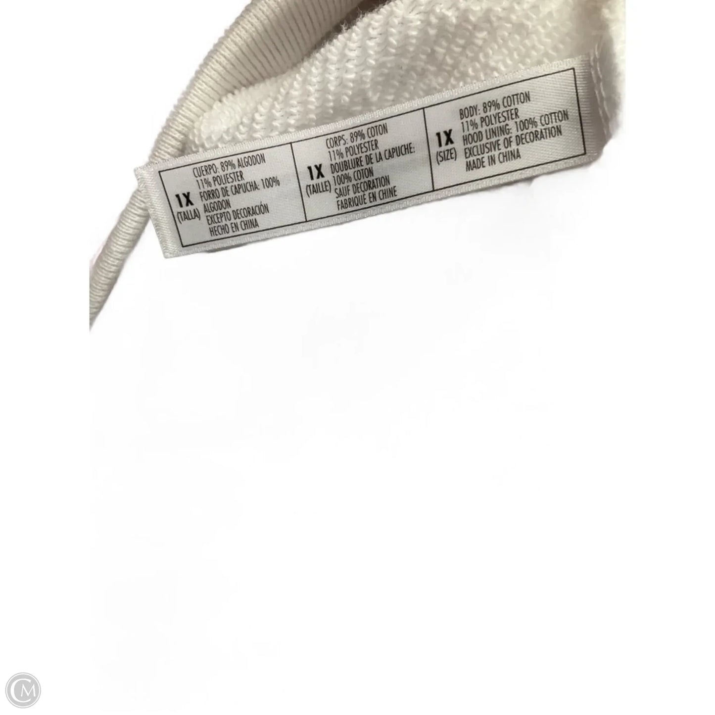 Sweatshirt Hoodie By Disney In White, Size: 1x