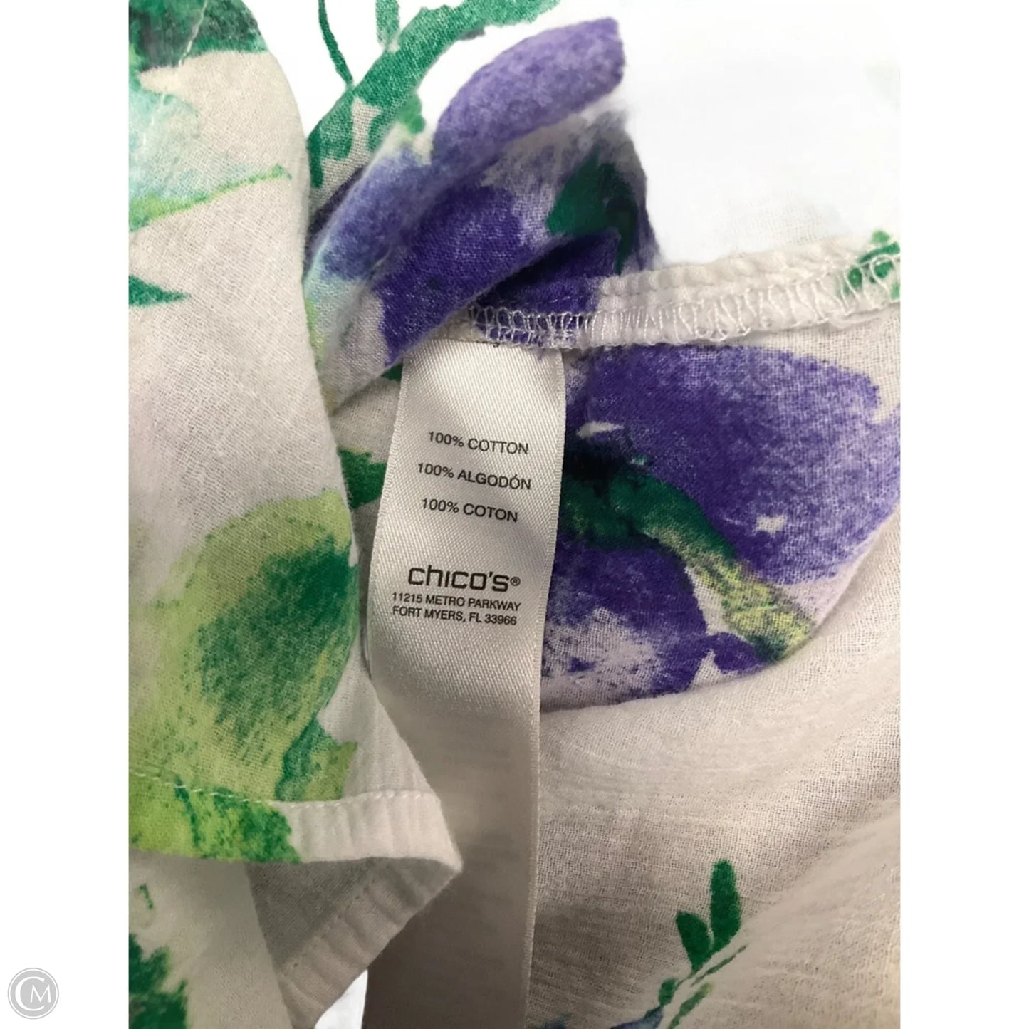 Blouse Long Sleeve By Chicos In Floral Print, Size: L