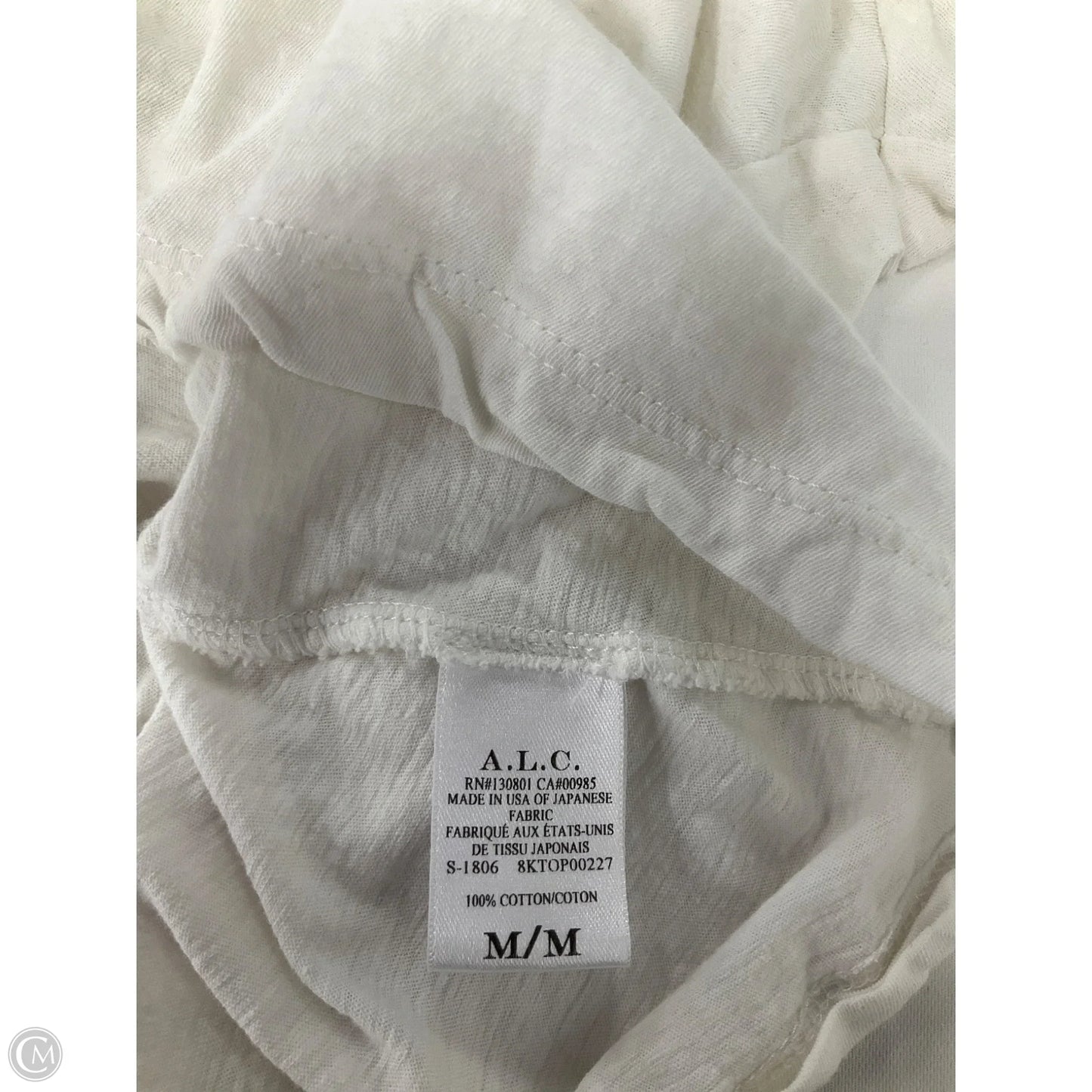 Top Short Sleeve By Alc In White, Size: M