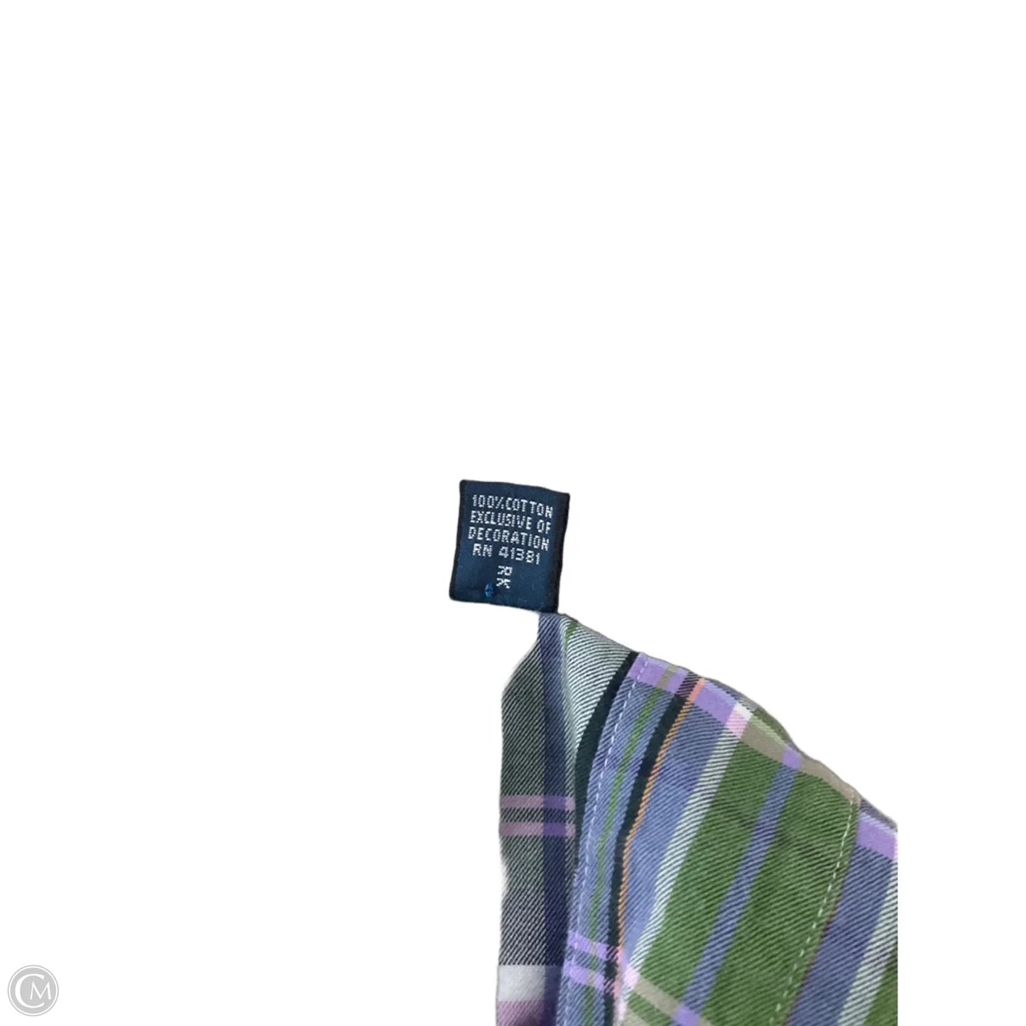 Blouse Long Sleeve By Ralph Lauren In Plaid Pattern, Size: M