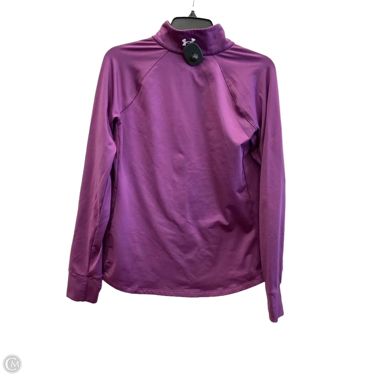 Athletic Top Long Sleeve Collar By Under Armour In Purple, Size: L