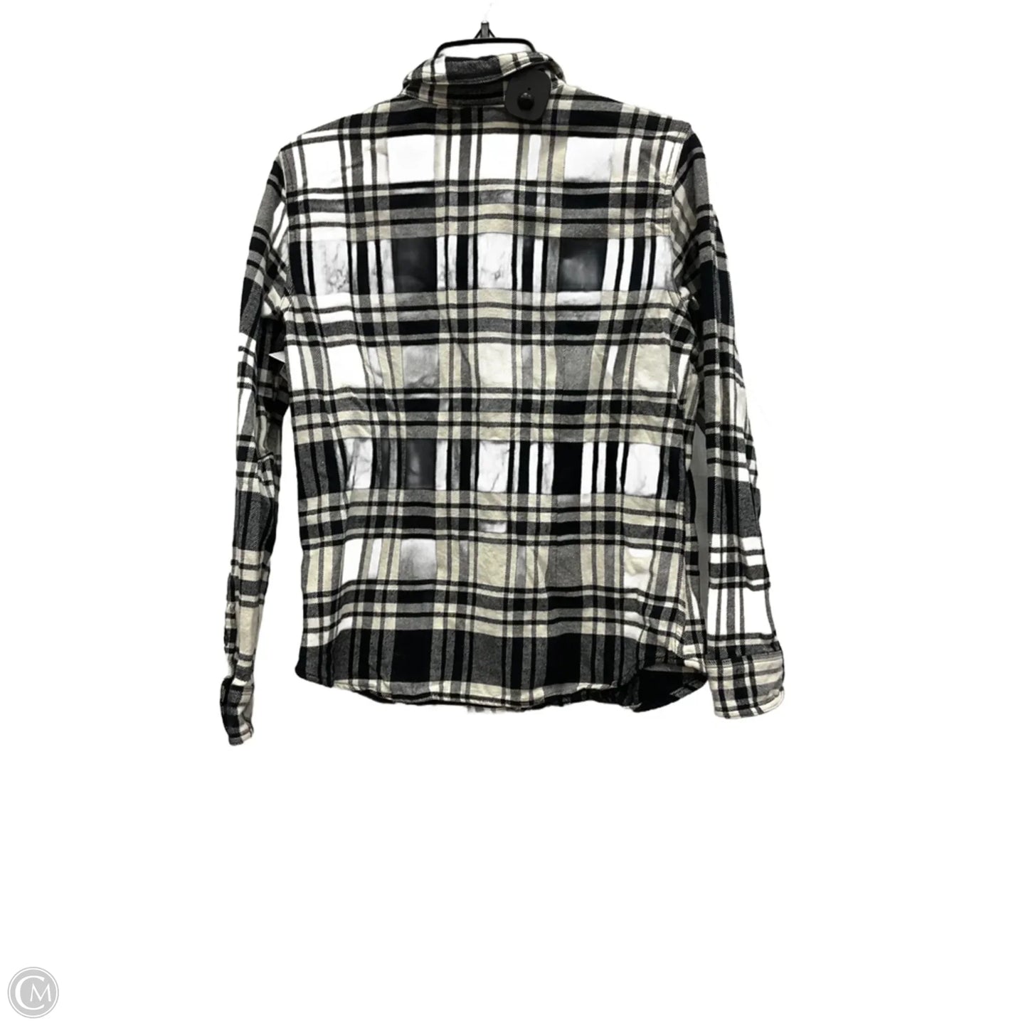 Jacket Shirt By Chaps In Plaid Pattern, Size: M