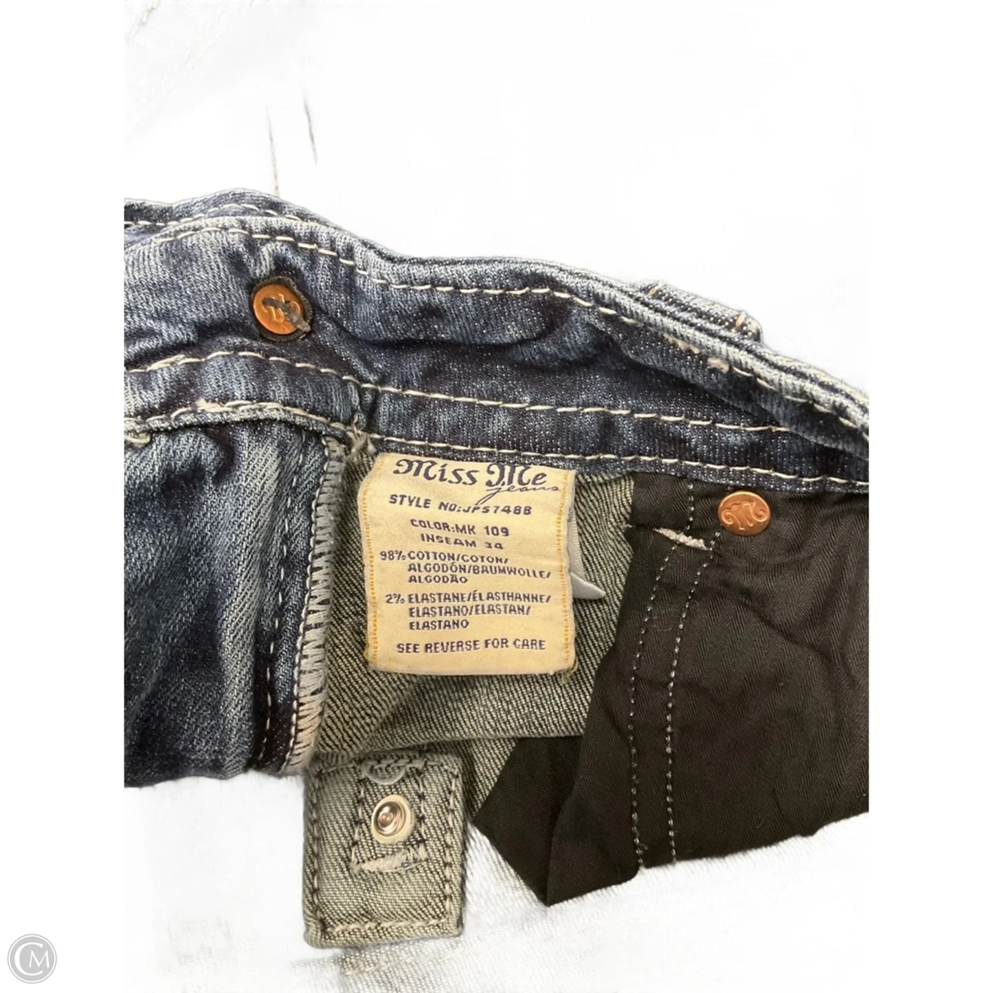 Jeans Boot Cut By Miss Me In Blue Denim, Size: 6