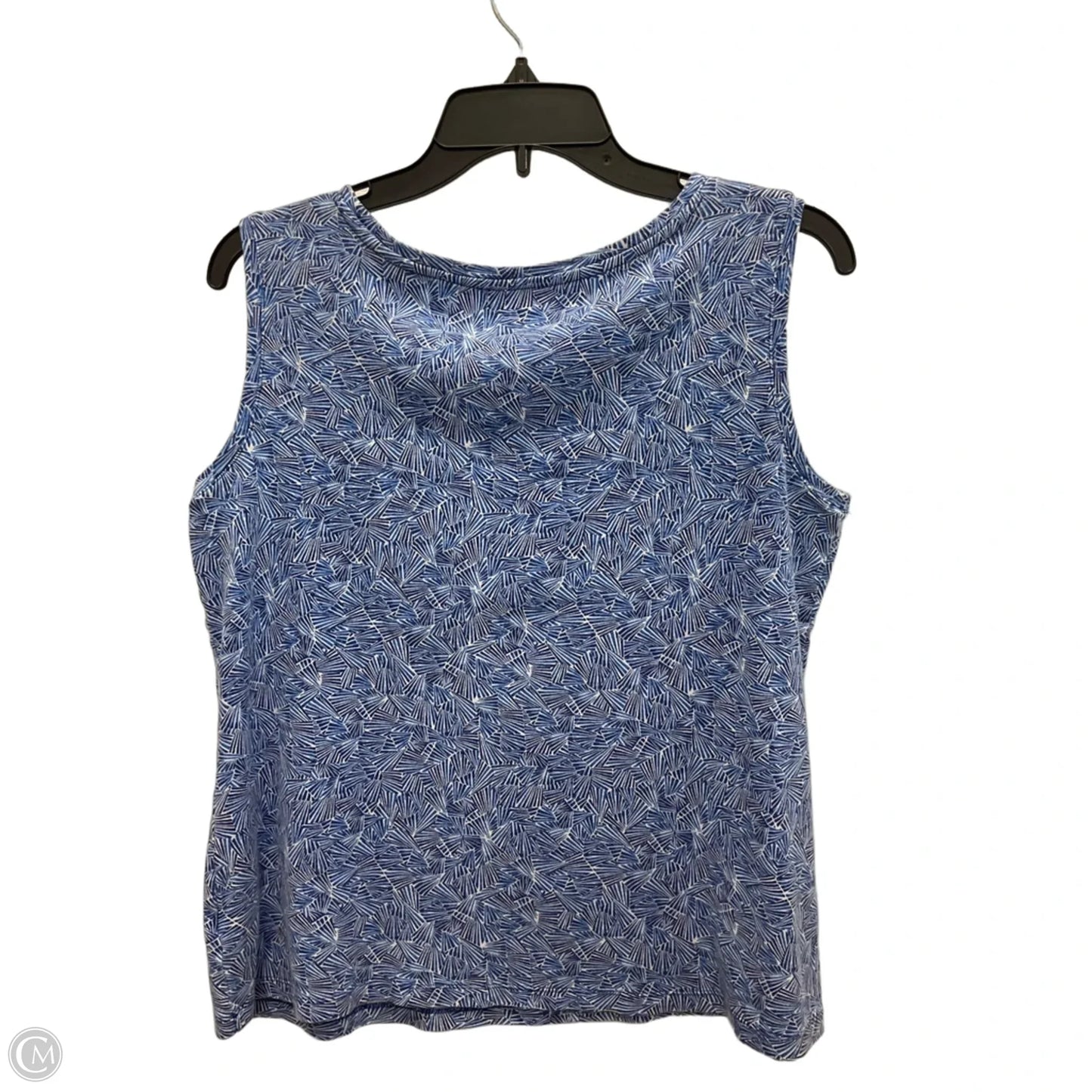 Top Sleeveless Basic By Croft And Barrow In Blue & White, Size: L