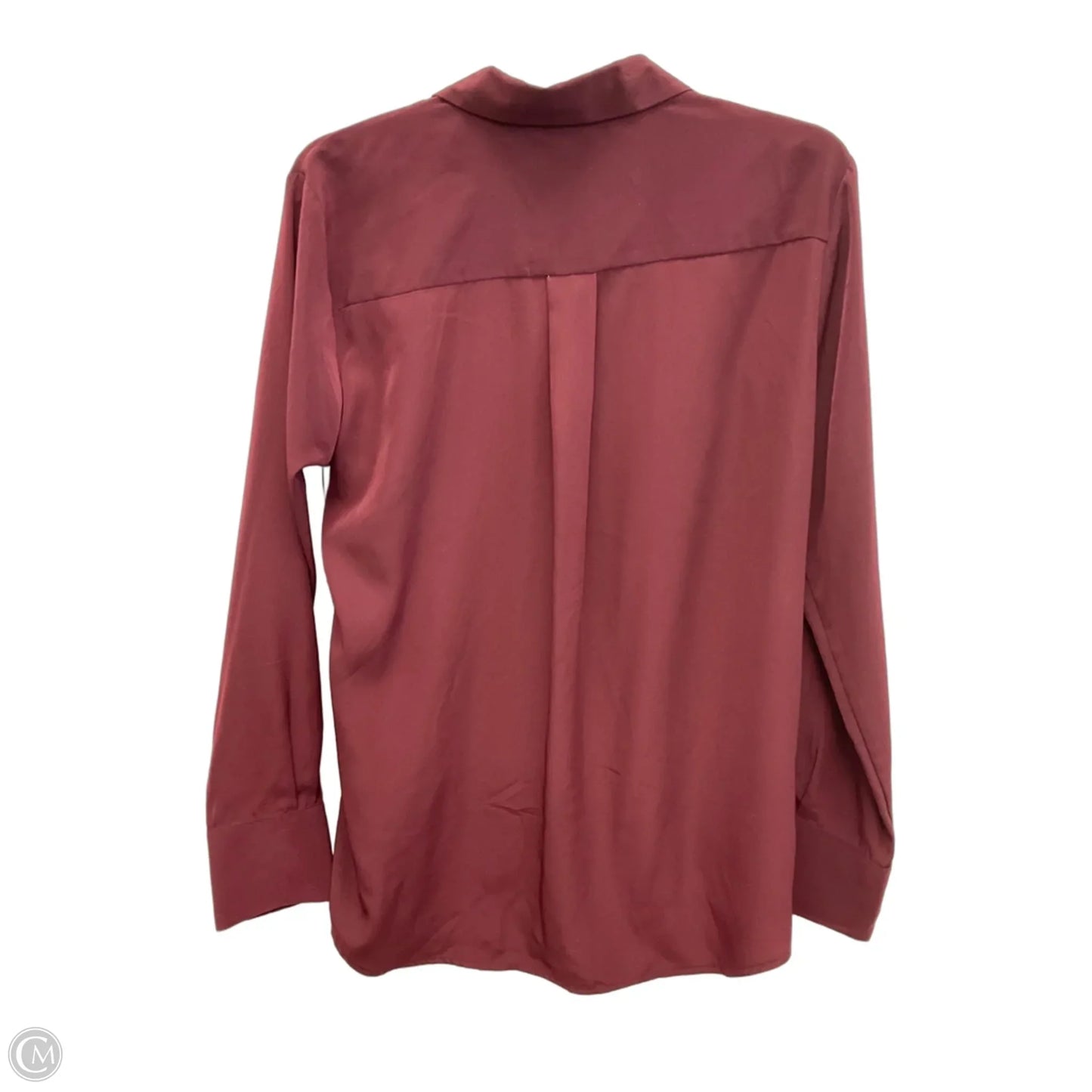 Blouse Long Sleeve By Nine West In Maroon, Size: M
