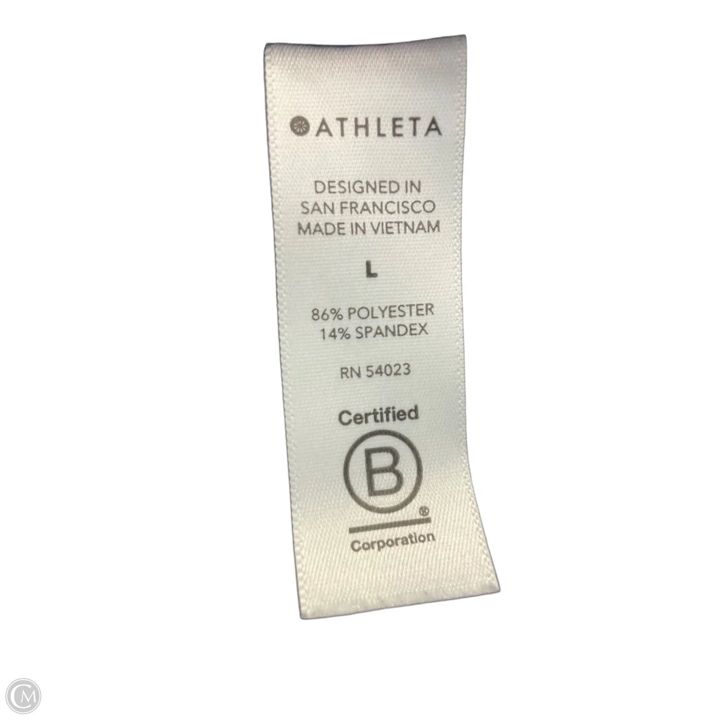 Athletic Top Short Sleeve By Athleta In Black, Size: L