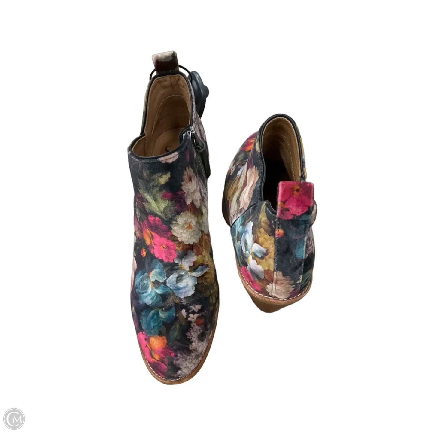 Boots Ankle Heels By Sofft In Floral Print, Size: 8.5