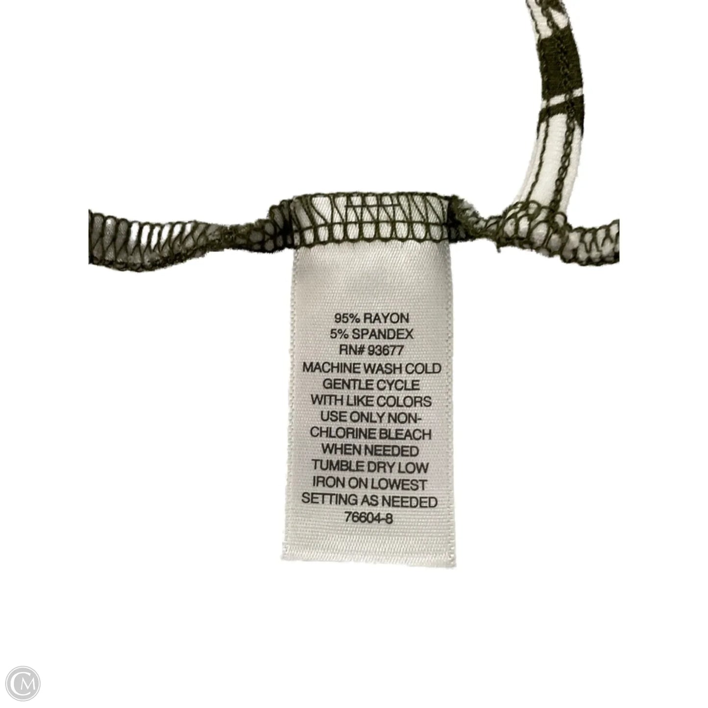 Top Sleeveless By Liz Claiborne In Green & White, Size: S