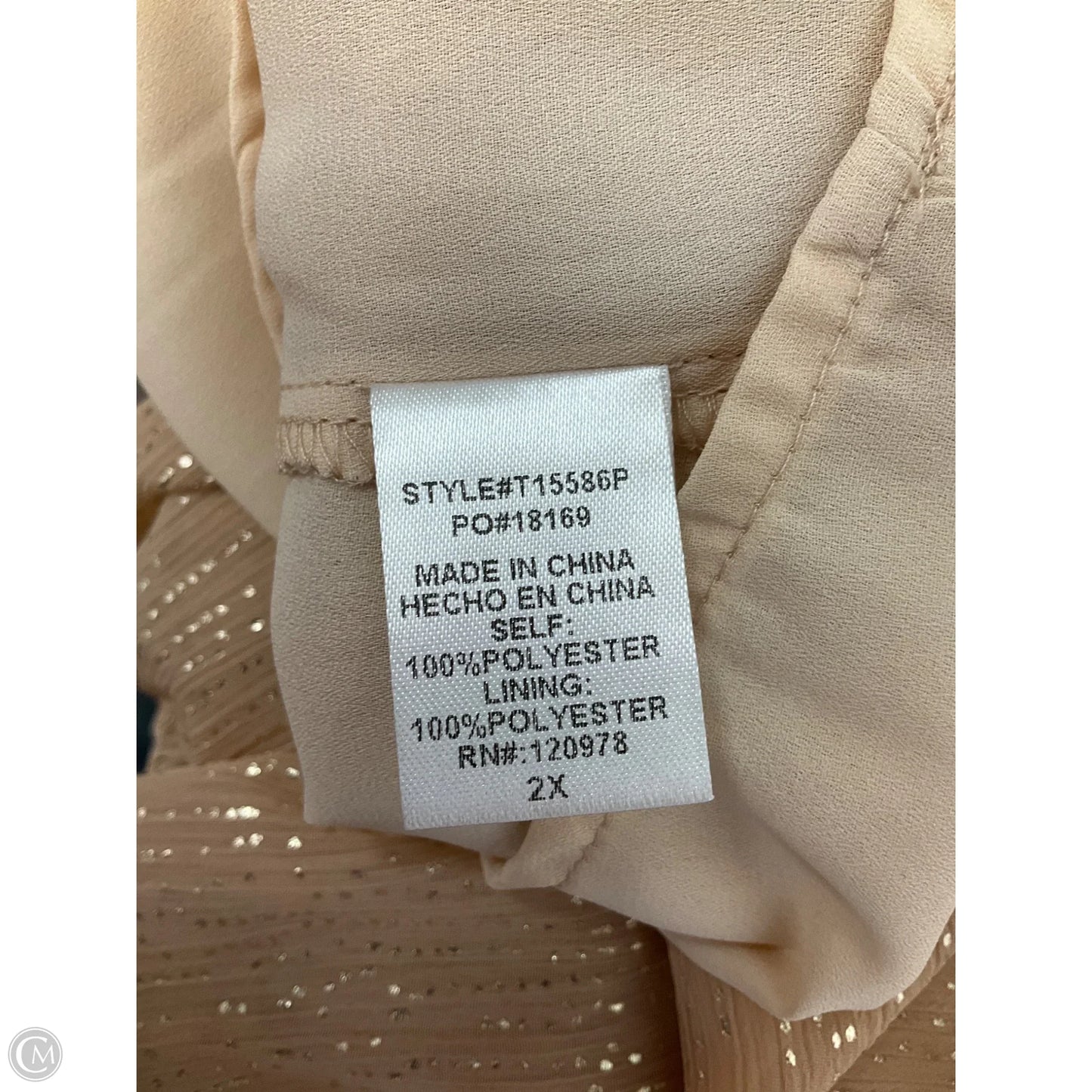 Top Long Sleeve By Entro In Tan, Size: 2x