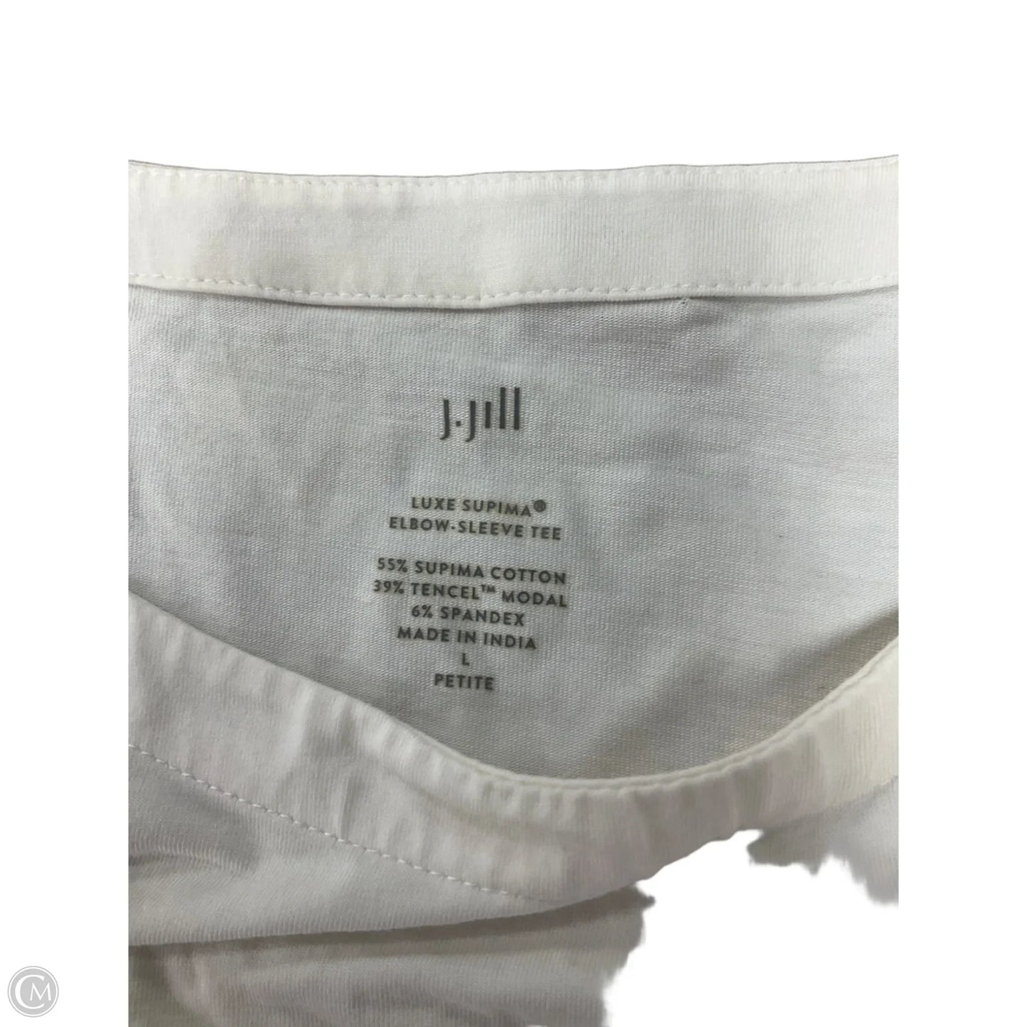 Top Short Sleeve Basic By J. Jill In White, Size: Lp