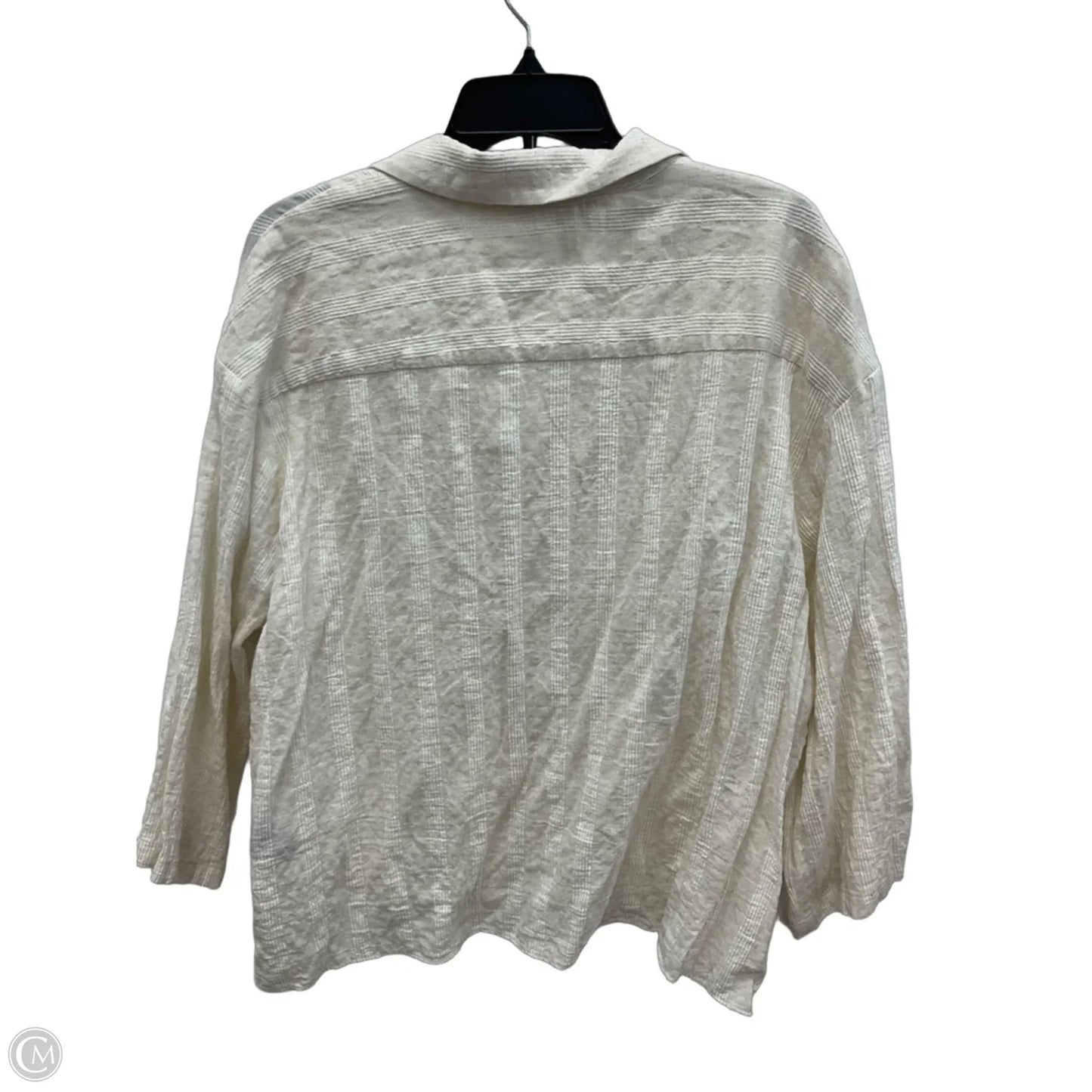 Blouse 3/4 Sleeve By Zara In Cream, Size: Xl