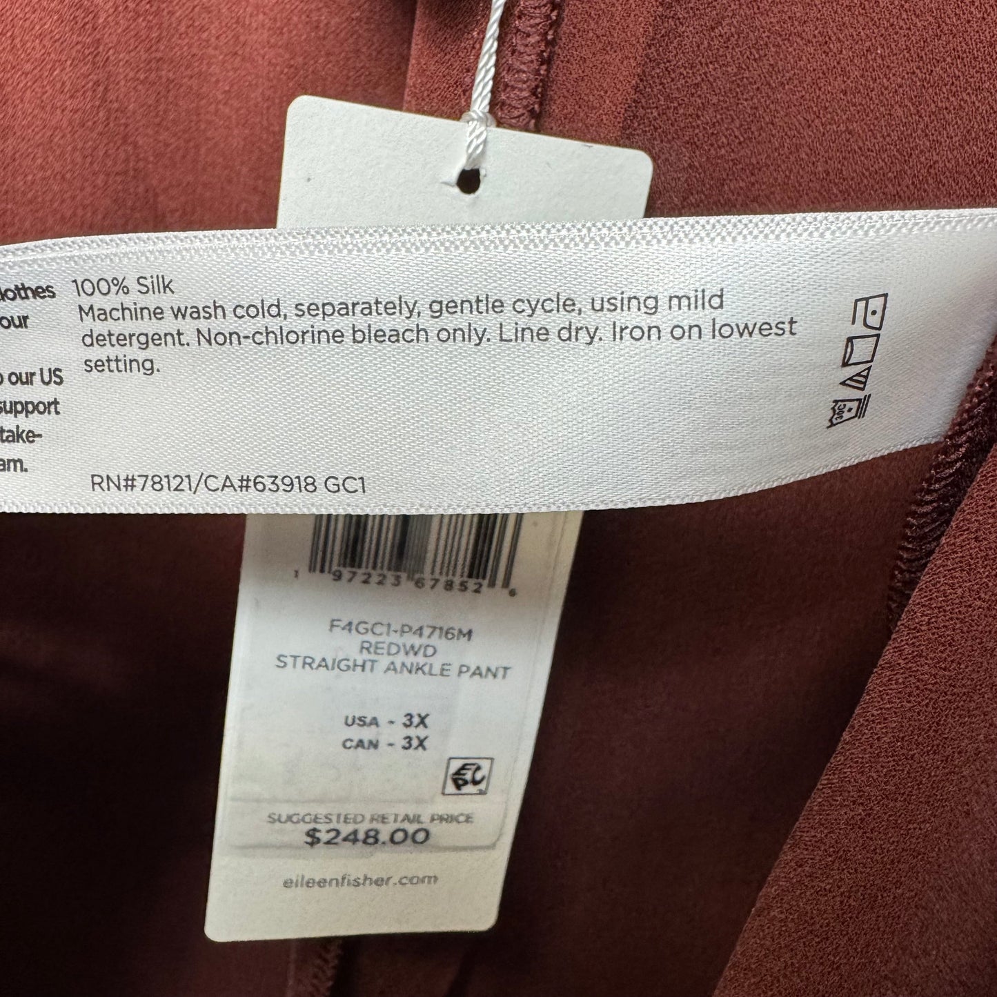 Silk Pants Lounge By Eileen Fisher In Brown, Size: 3x