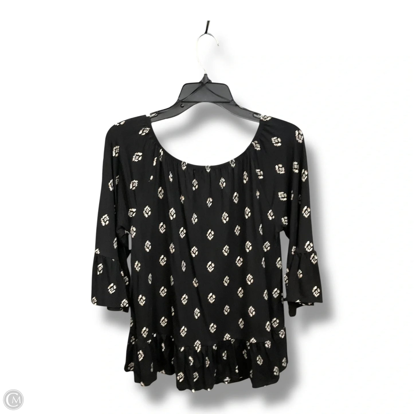 Top 3/4 Sleeve By Style And Company In Black & Orange, Size: S