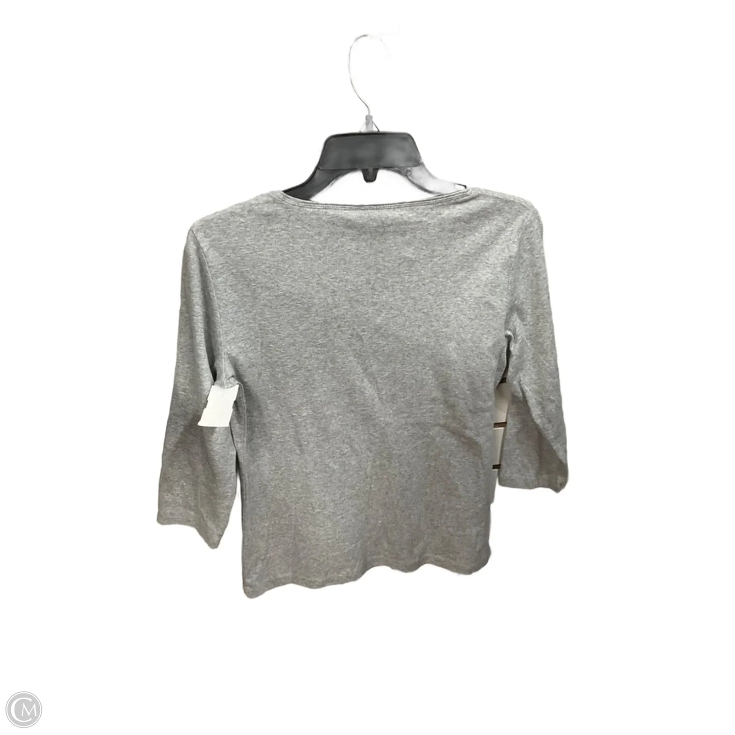 Top 3/4 Sleeve By Karen Scott In Grey, Size: S