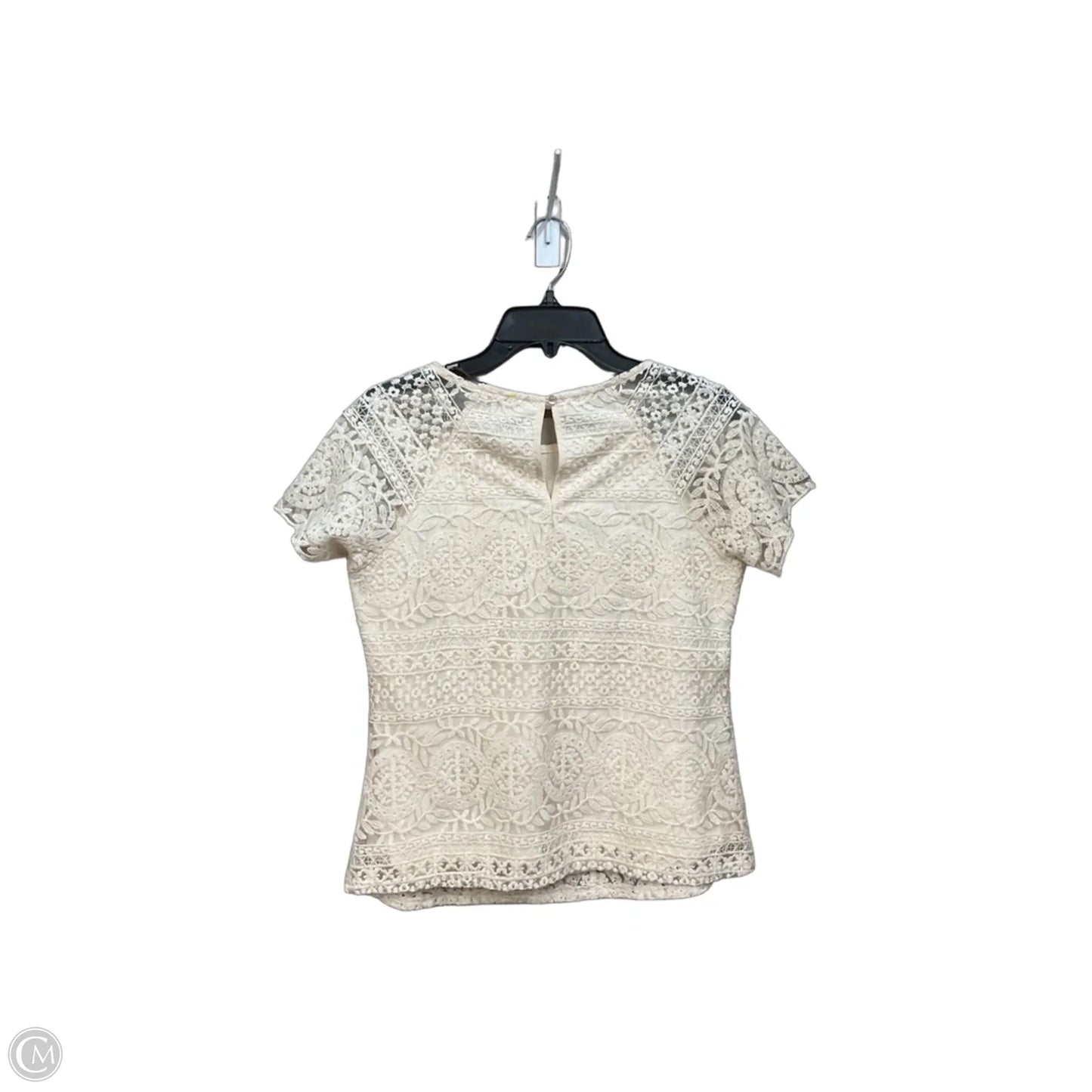 Top Short Sleeve By Solitaire In Cream, Size: M