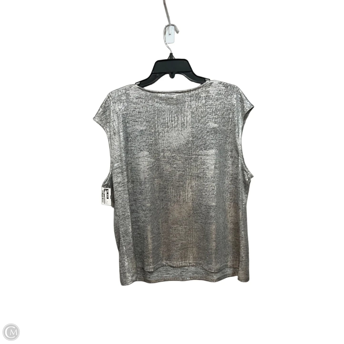 Top Sleeveless By Calvin Klein In Silver, Size: 1x