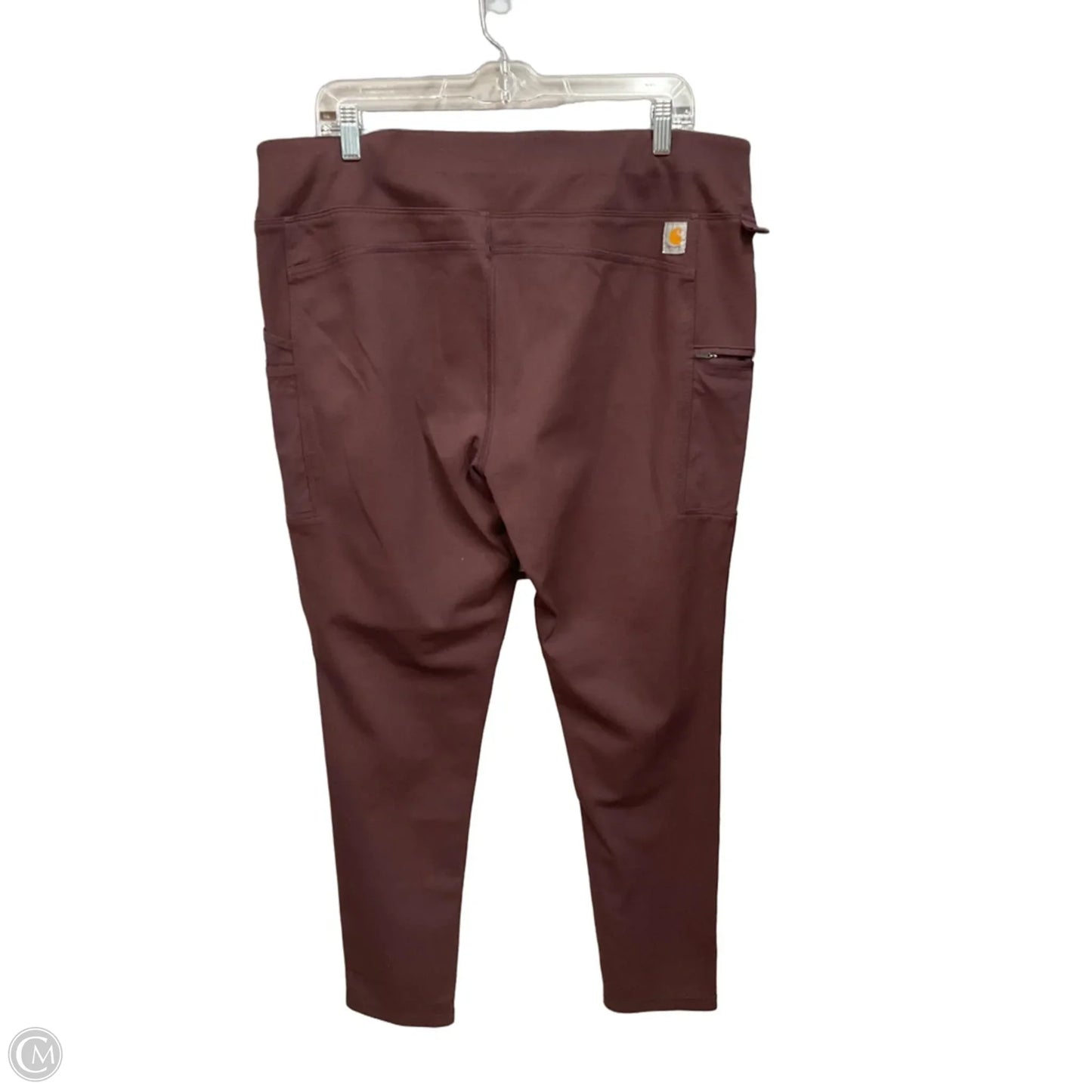 Athletic Leggings By Carhartt In Maroon, Size: Xl