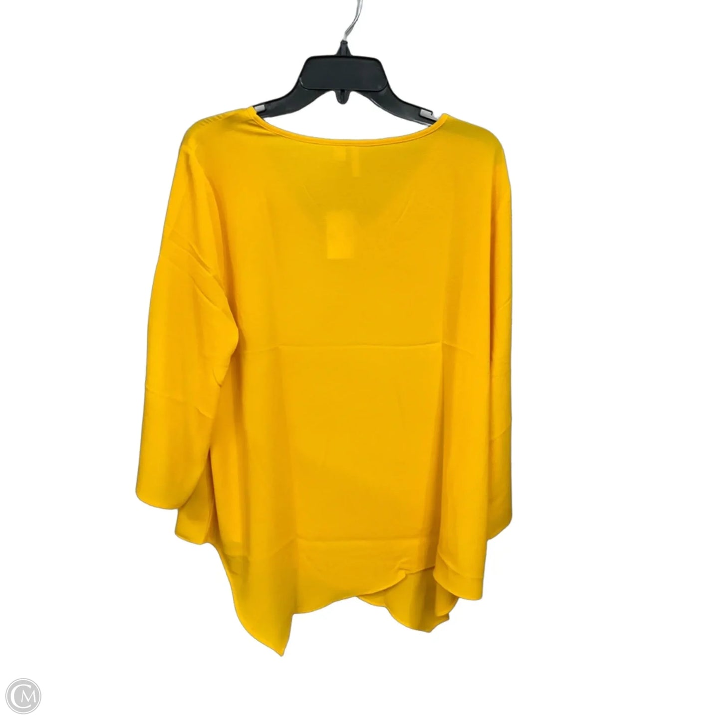 Top 3/4 Sleeve By Cato In Yellow, Size: Xl