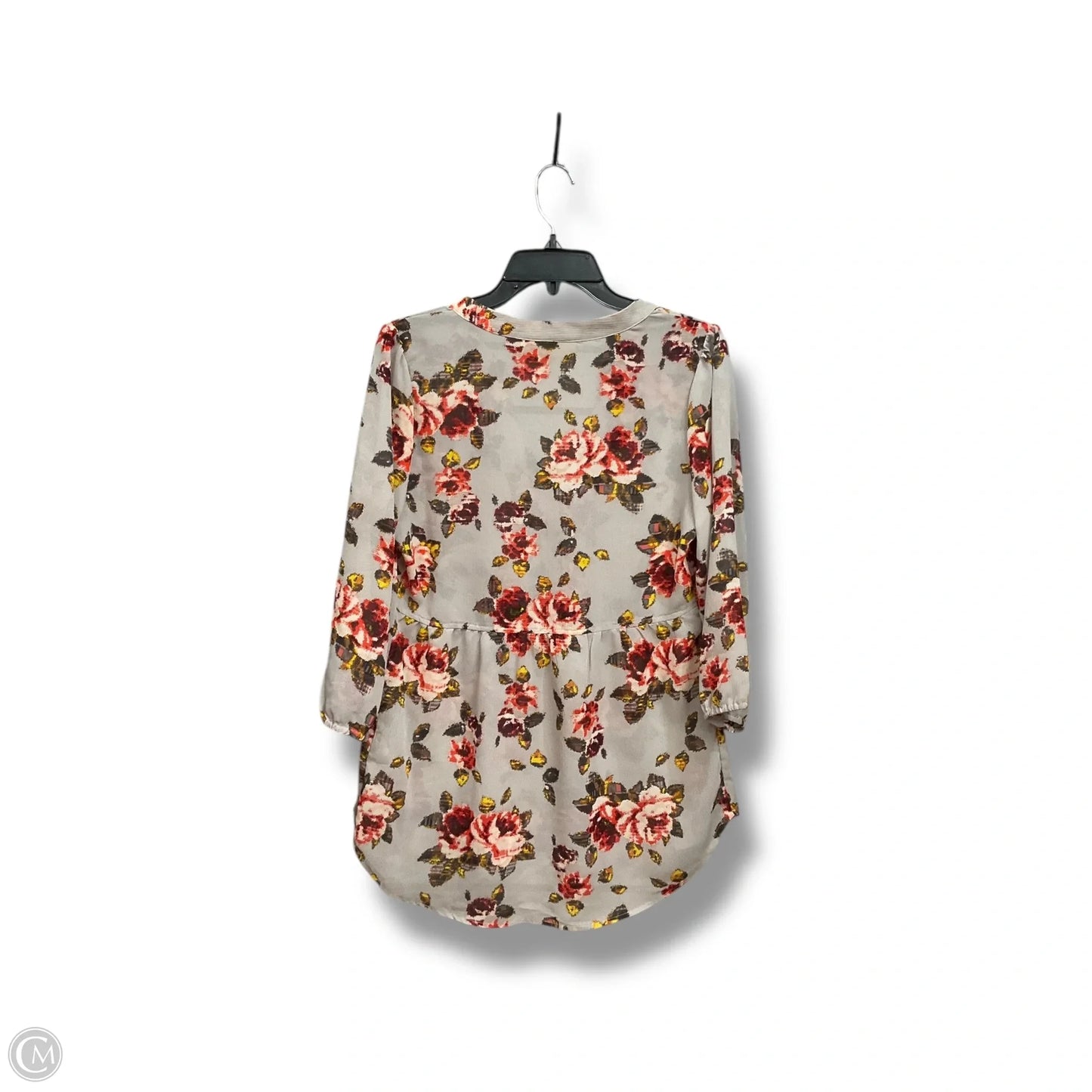 Tunic Designer By Vera Wang In Floral Print, Size: L