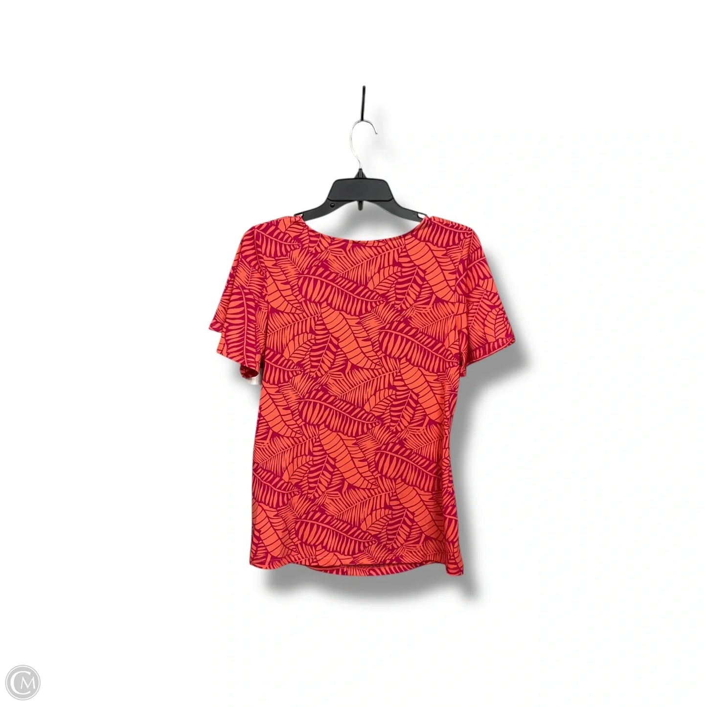 Top Short Sleeve By Liz Claiborne In Tropical Print, Size: Mp