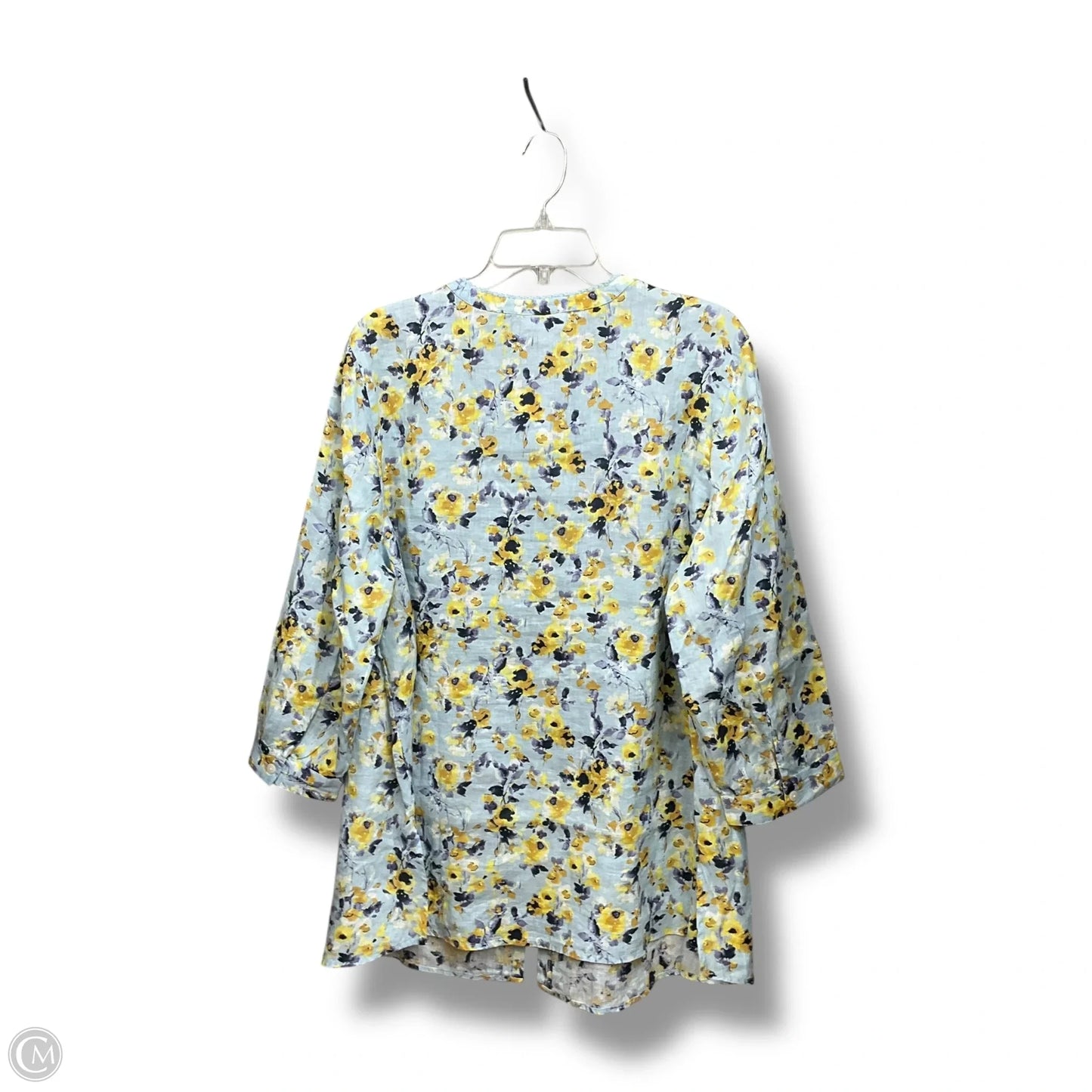 Blouse 3/4 Sleeve By J. Jill In Floral Print, Size: Xl