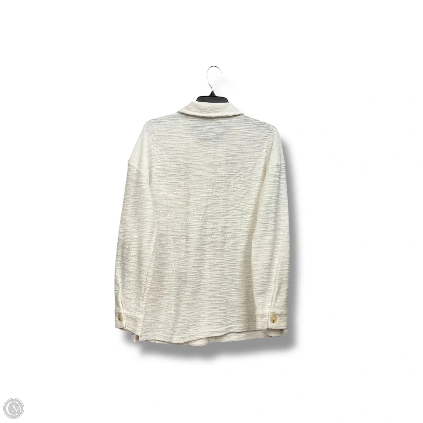 Jacket Shirt By Hem & Thread In White, Size: M