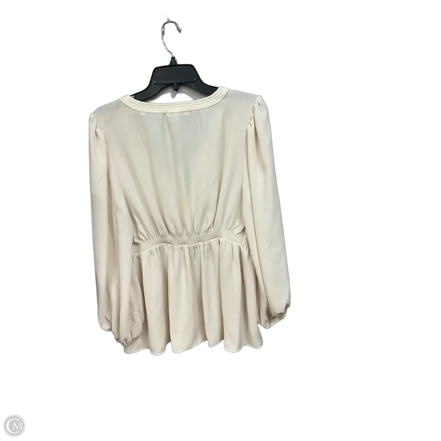 Top Long Sleeve By Max Studio In Cream, Size: L