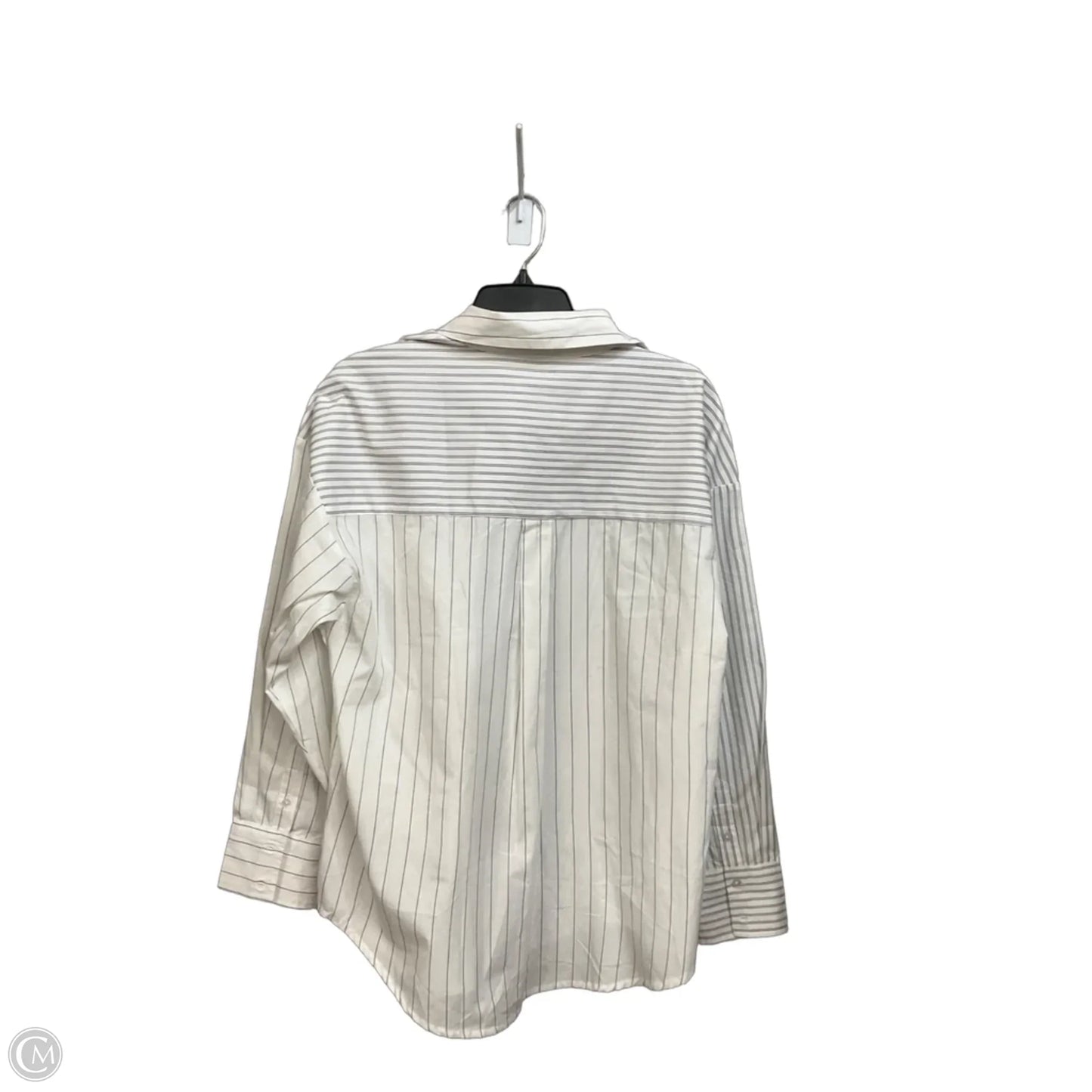 Blouse Long Sleeve By Abercrombie And Fitch In Striped Pattern, Size: M
