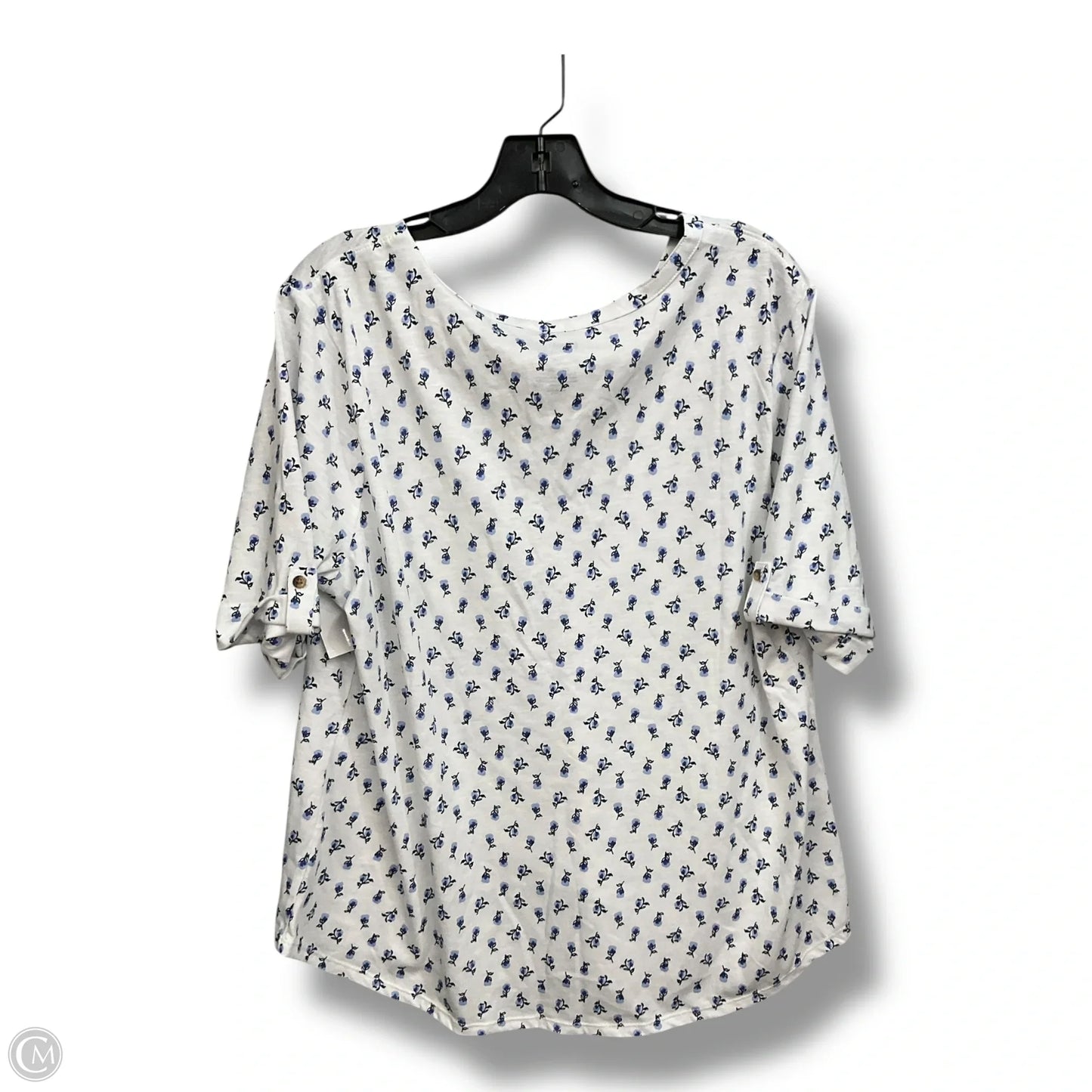 Top Short Sleeve By Croft And Barrow In Floral Print, Size: Xxl