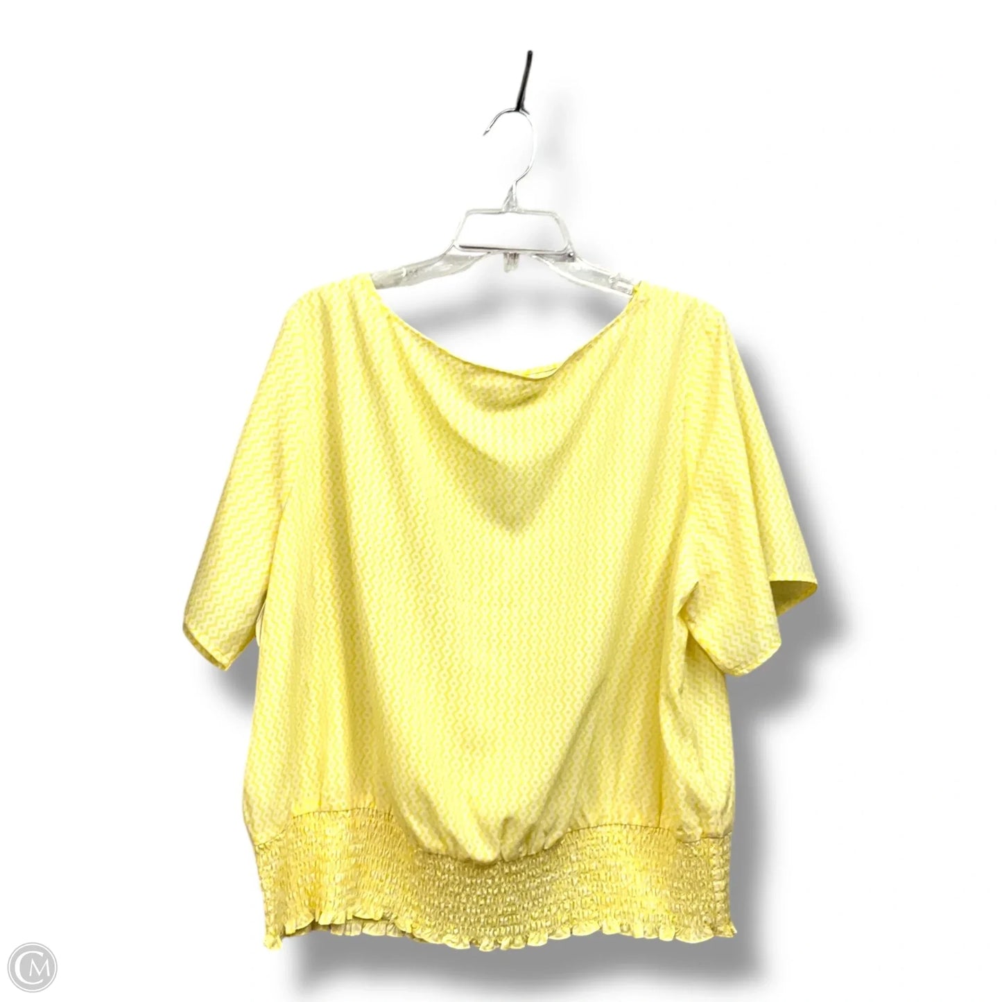 Blouse Short Sleeve By Michael By Michael Kors In Yellow, Size: 2x