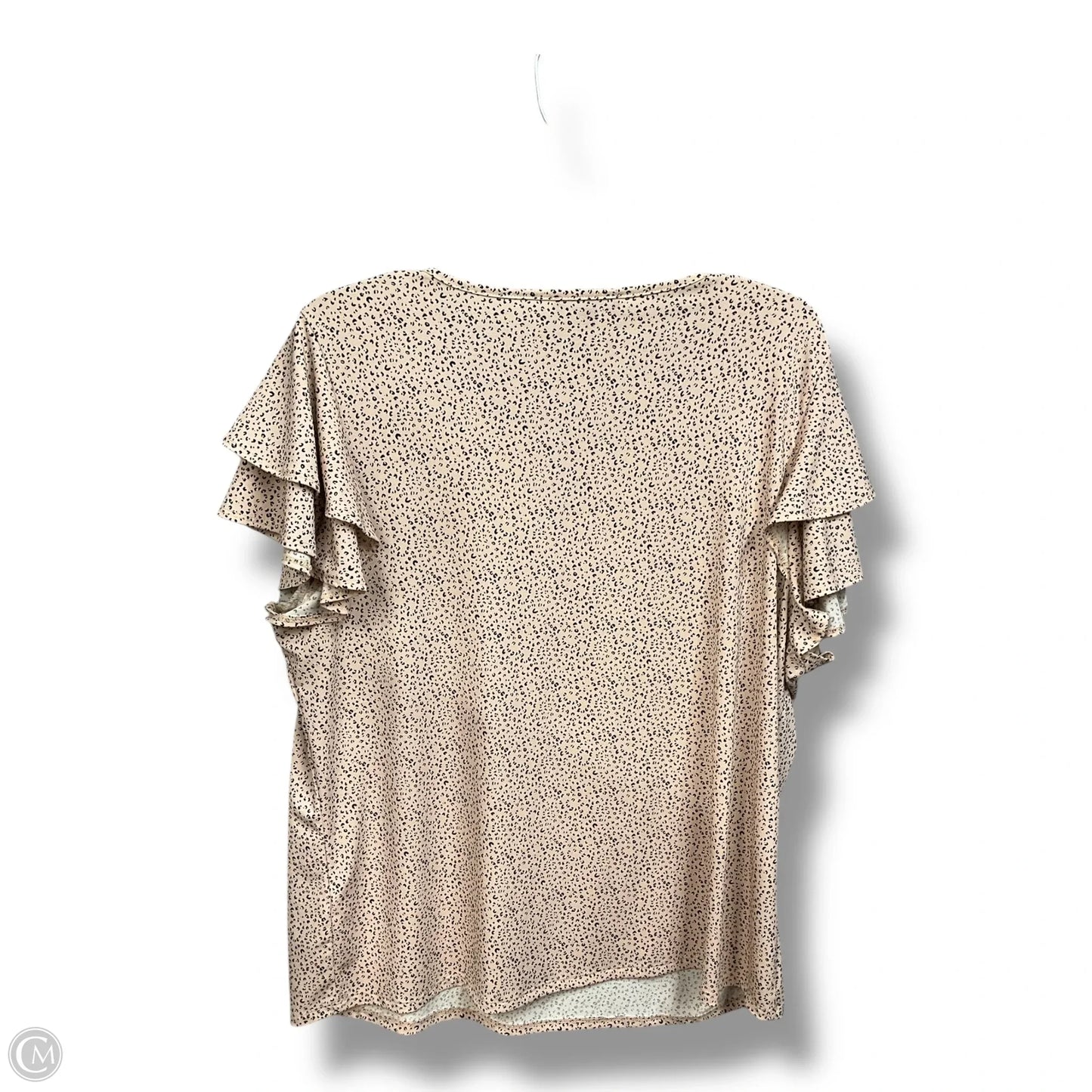 Top Short Sleeve By Adrianna Papell In Animal Print, Size: Xl