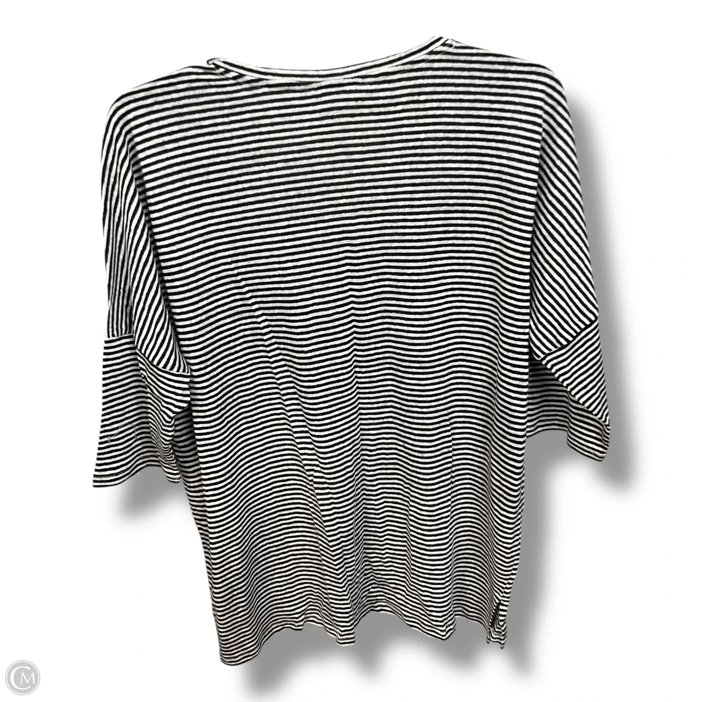 Top 3/4 Sleeve By Chicos In Striped Pattern, Size: M